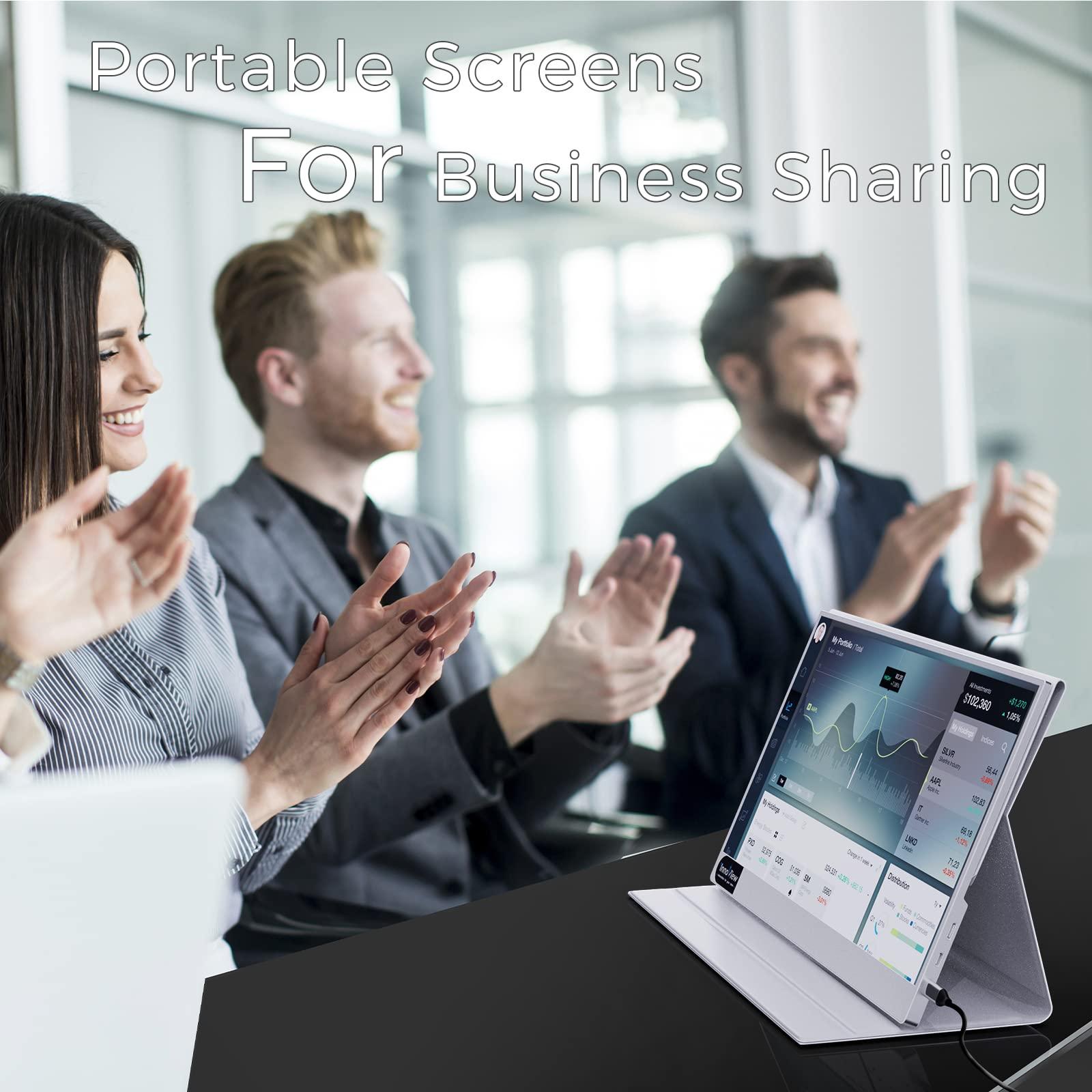 InnoView 15.6 Inch Portable Monitor IPS HDR 1080 FHD External Laptop Monitors with Smart Cover, USB Type-C Mini HDMI Travel Monitors for PC MAC Phone Xbox Switch PS4/5,with Cover - Image 3