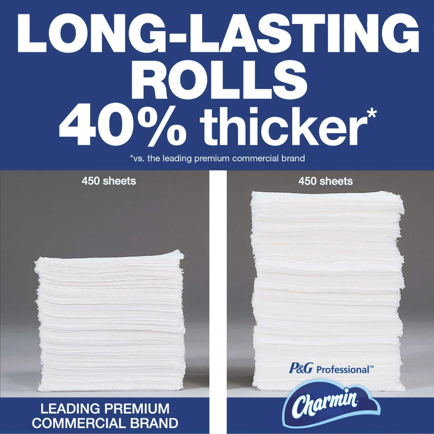 Charmin Commercial Bathroom Tissue, Septic Safe, Individually Wrapped, 2-Ply, White, 450 Sheets/roll, 75 Rolls/carton - Image 3