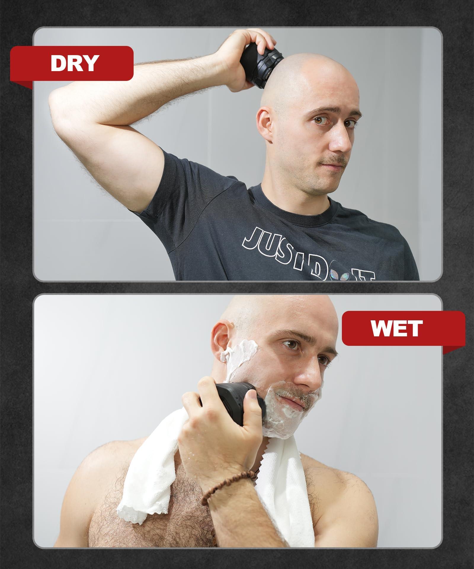 Head Shavers for Bald Men，10000 RPM High Speed 6D Magnetic Electric Razor for Fast Shaving, IPX8 Waterproof, Hypoallergenic Wet/Dry Shaving Razor with LED Display and Organizer - Image 6