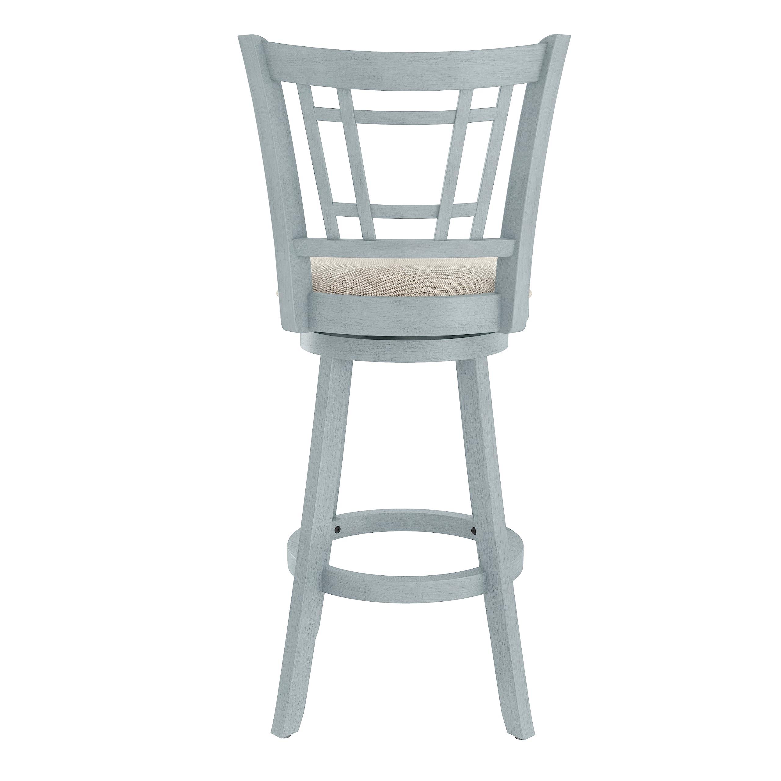 Hillsdale Fairfox 30.5" Wood Swivel Bar Height Stool, Blue Wire Brush - Image 8