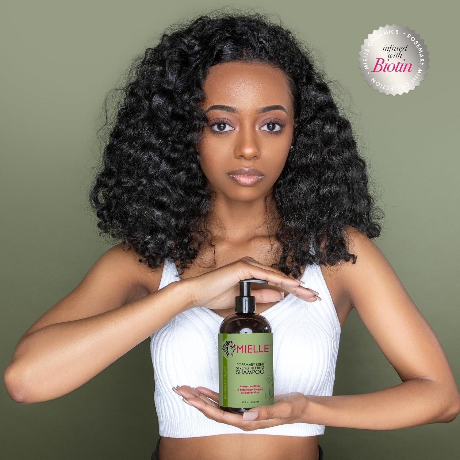 Mielle Organics Rosemary Mint Strengthening Shampoo Infused with Biotin, Cleanses and Helps Strengthen Weak and Brittle Hair (12 Fl Oz) - Image 4