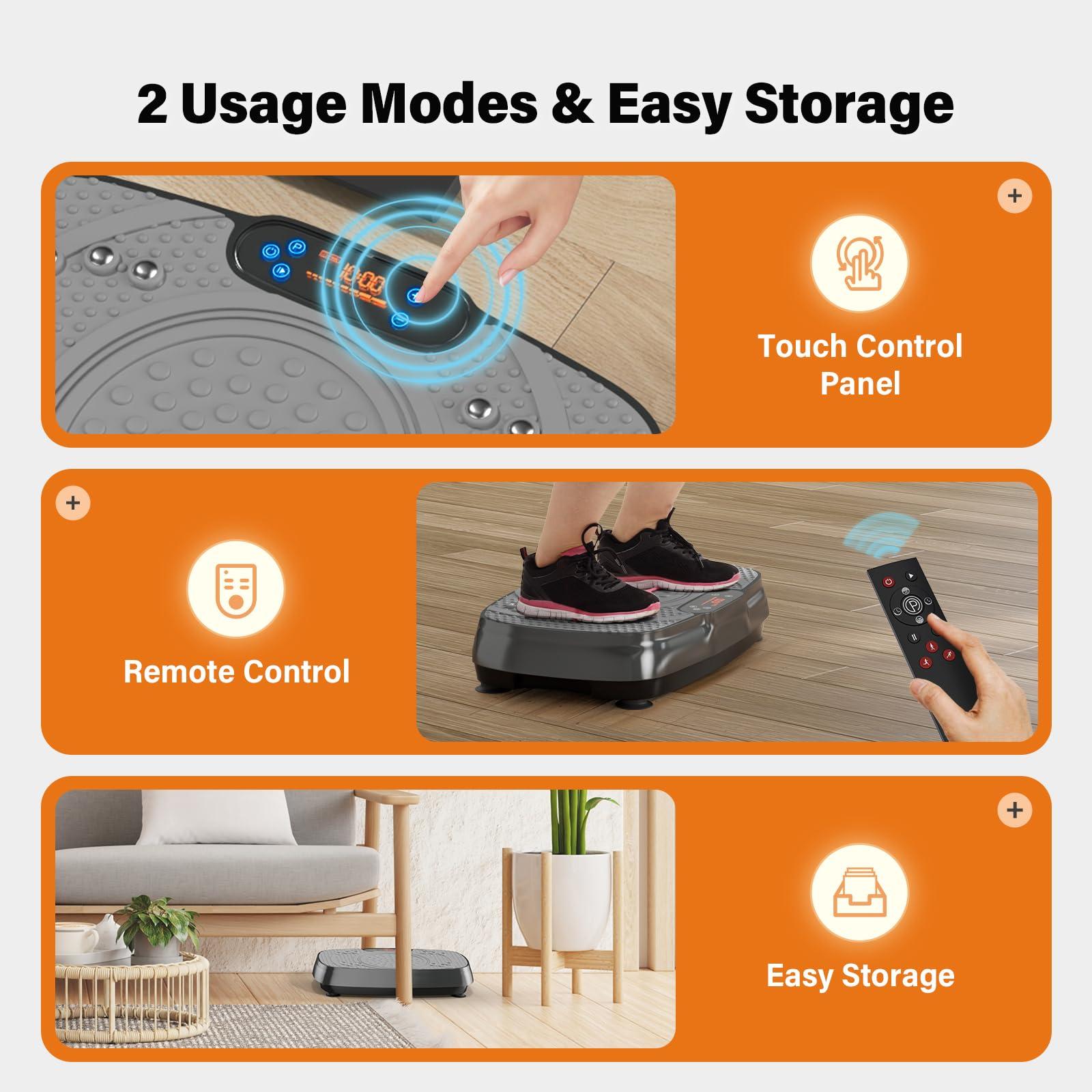 Vibration Plate Exercise Machine: TISSCARE Weight Loss and Lymphatic Drainage Vibrating Plates, Whole Body Workout Sculpting Platform for Home Fitness Fat Burner for Women Men - Image 9