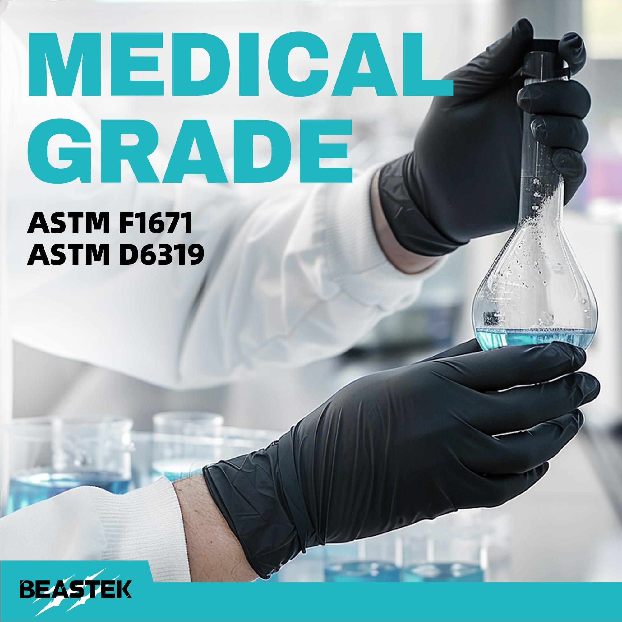 Beastek Nitrile Exam Gloves, 4.0 Mil, 100 Pcs Black Disposable Gloves Powder-Free Latex-Free for Medical, Cooking, Food-Safe - Image 5