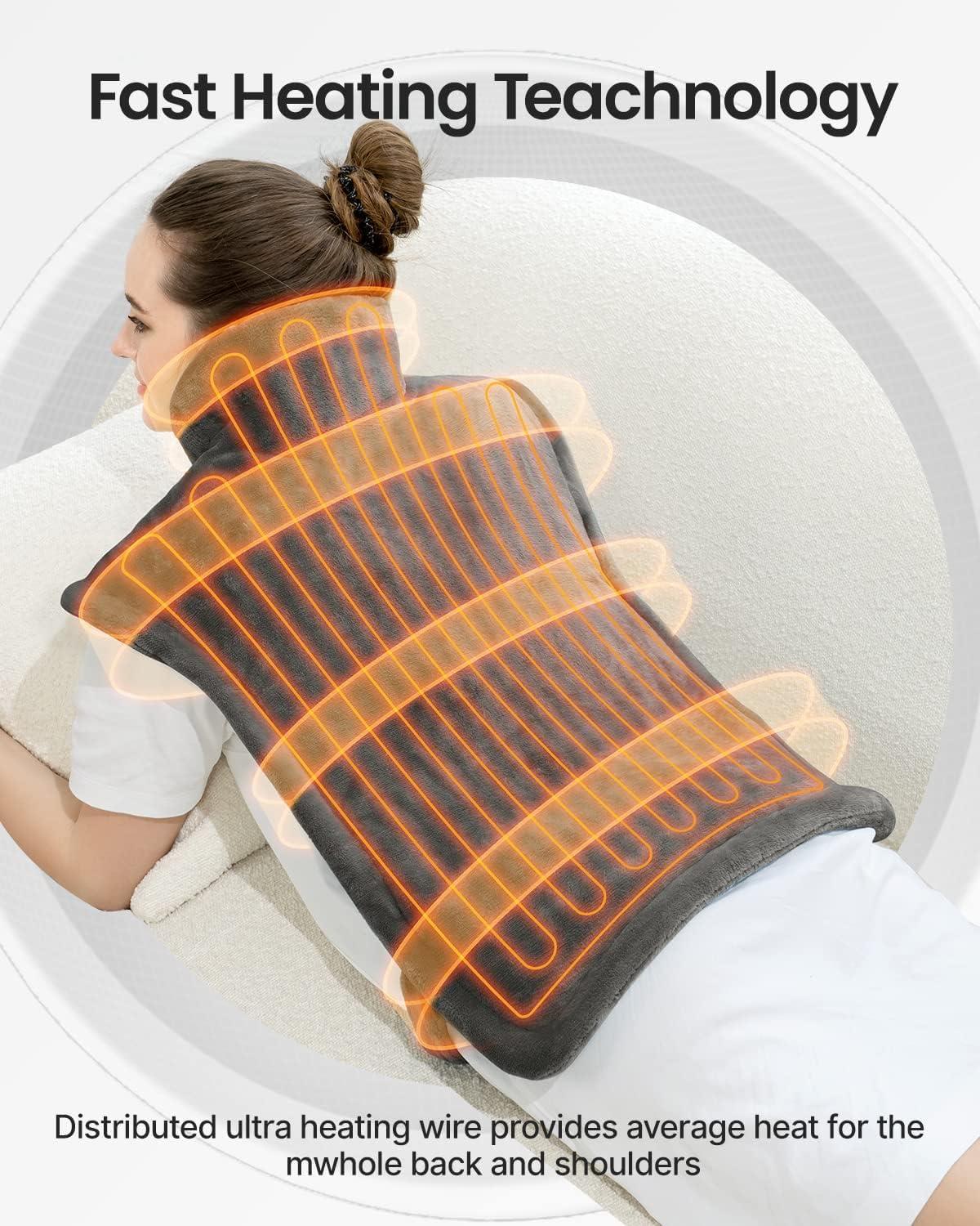 Electric Heating Pad for Back Pain Relief, RENPHO Fathers Day Dad Gifts, Birthday Gifts for Women Men Mom, FSA HSA Eligible, Heat Pad for Neck and Shoulders, Fast Heating, 24"x33", ETL Certified - Image 5
