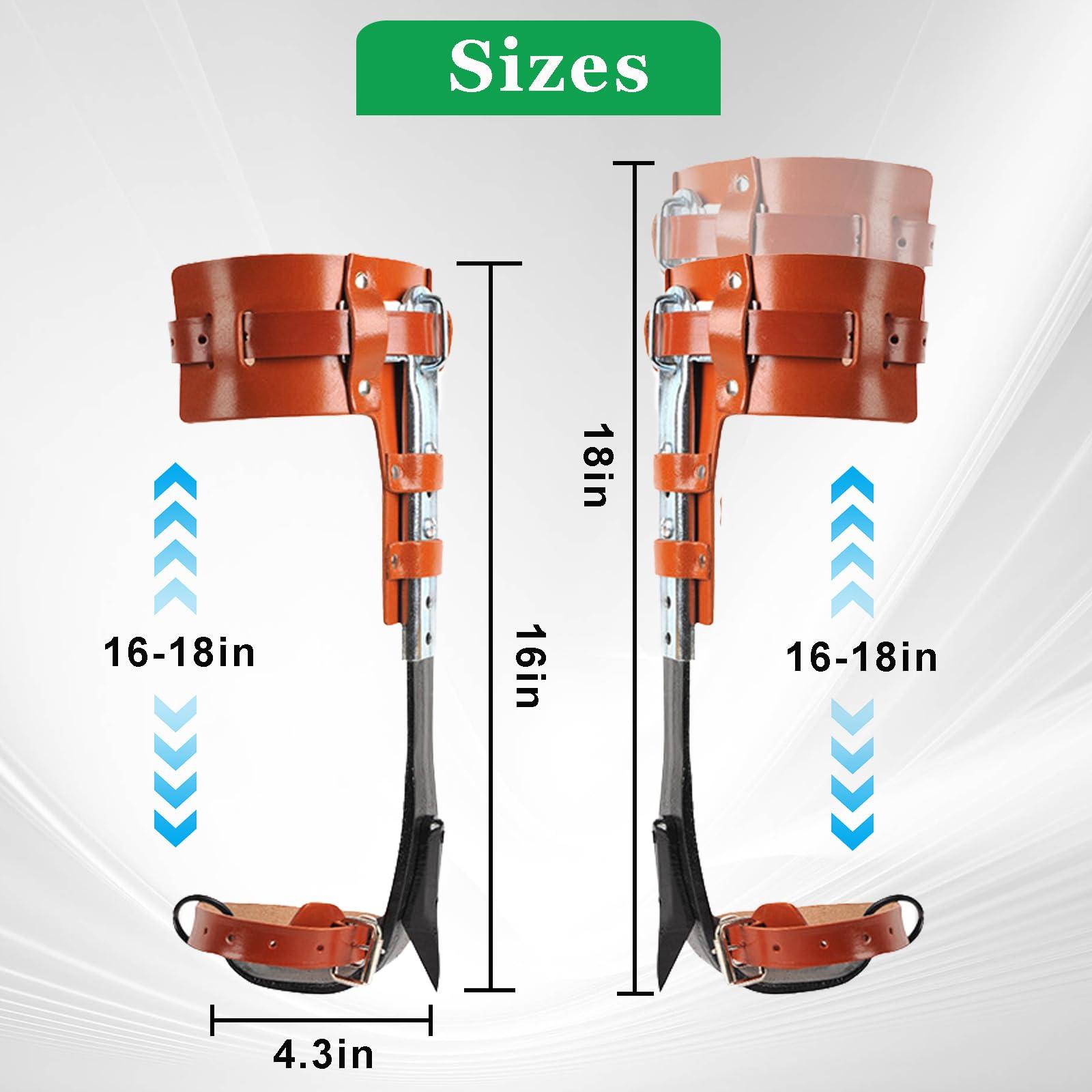 Tree Climbing Spikes Set,Tree Climbing Gear,Manganese Steel Claw,Adjustable Length Design,Tree Spikes for Tree Work,Hunting and Observation, Fruit Picking, Jungle Survival (Brown) - Image 2