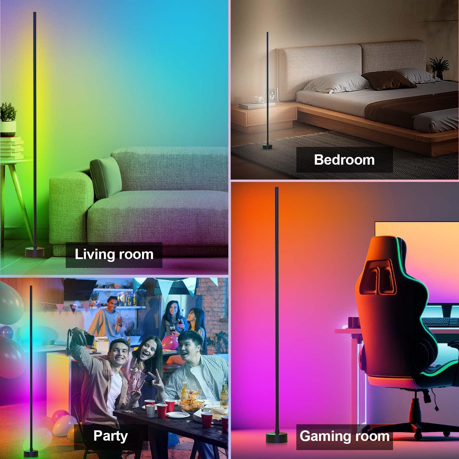Miortior Corner Floor Lamp - Smart RGB LED Corner Lamp with App and Remote Control, 16 Million Colors & 68+ Scene, Music Sync, Timer Setting - Ideal for Living Rooms, Bedrooms, and Gaming Rooms - Image 7