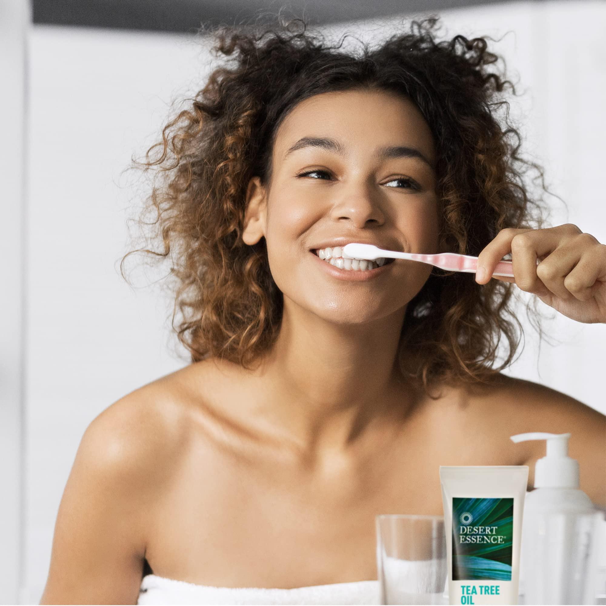 Desert Essence Tea Tree Oil & Neem Toothpaste - Fluoride-Free, Gluten-Free, SLS Free Formula - Vegan, Herbal Toothpaste for Plaque Reduction - Wintergreen Flavor, 6.25 oz - Image 4