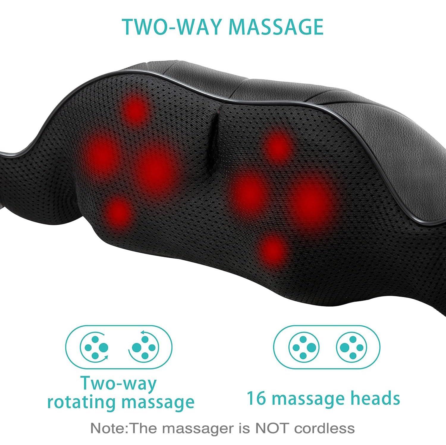 AERLANG Shiatsu Back and Neck Massager, Back Massager Deep Tissue Kneading Neck and Shoulder Massage with Heat, Electric Massage Pillow Fathers Day Gift Ideas from Daughter Son(NOT Cordless) - Image 3