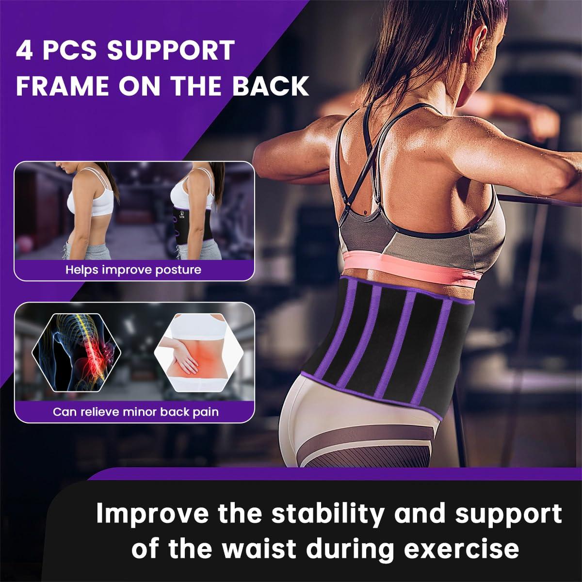 RIYA Waist Trimmer Sweat Waist Trainer for Women and Men Waist Sweat Belt Band Belly Stomach Wrap - Image 5