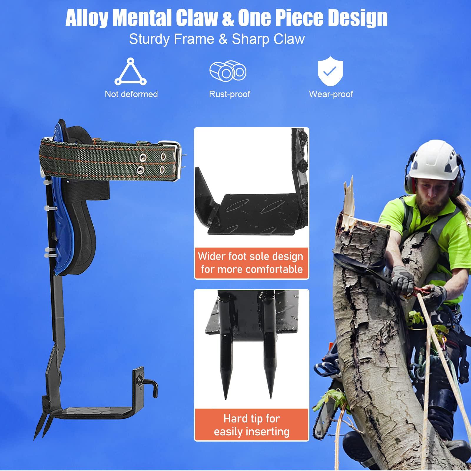 JATCSG Tree Climbing Spikes Set, Tree Climbing Gear with Adjustable Climbing Belt and Upgrade Rope, 304 Stainless Steel Tree Climbing Kit for Sports, Working, Jungle Survival, Picking Fruit - Image 2