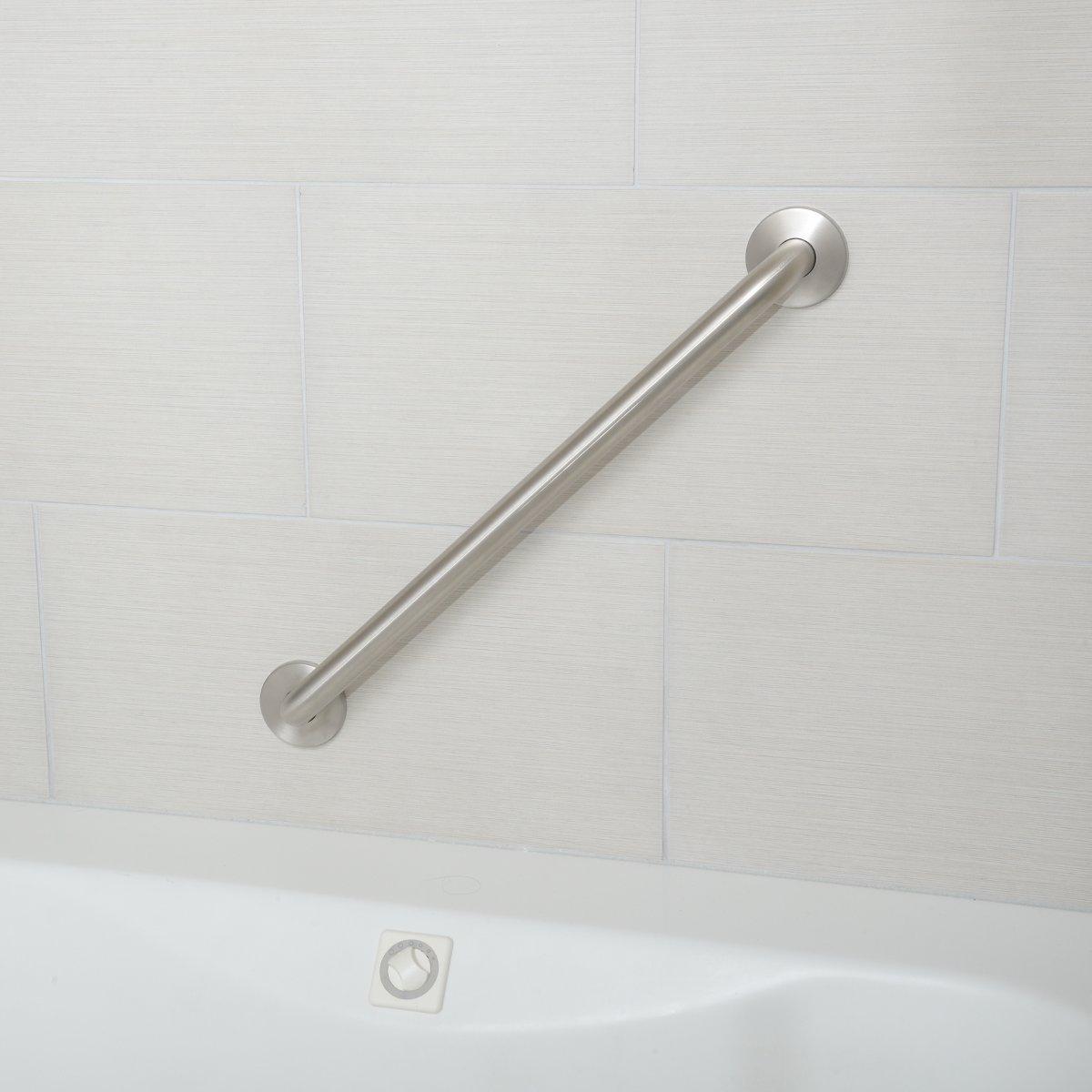 Amazon Basics Bathroom Handicap Safety Grab Bar, 18 Inch Length, 1.25 Inch Diameter, Holds up to 500LBs, ADA Compliant, Stainless Steel - Image 4