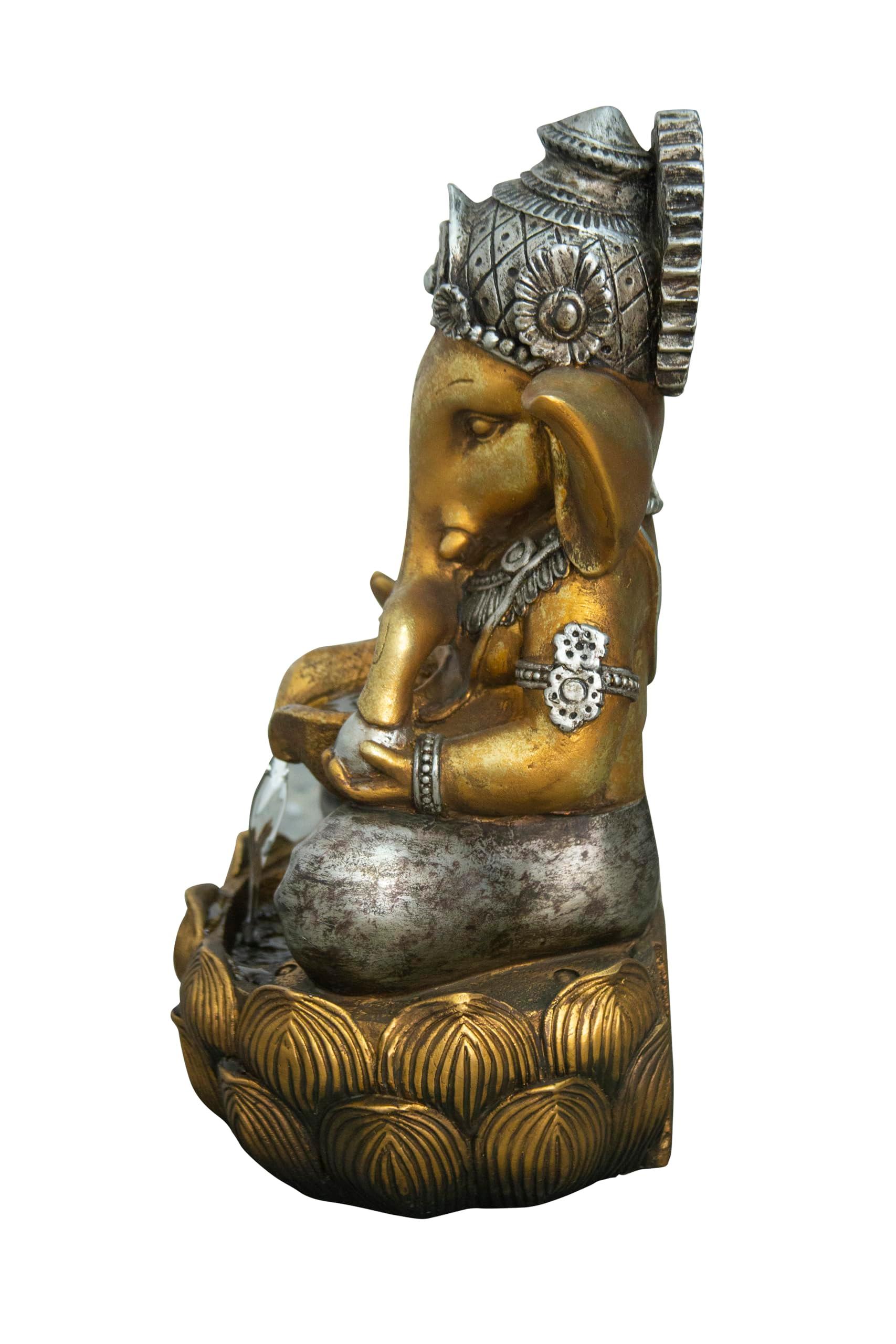 Hi-Line Gift Fountain-Tabletop Lord Ganesh Sculptural Fountain with WT LED - Image 4