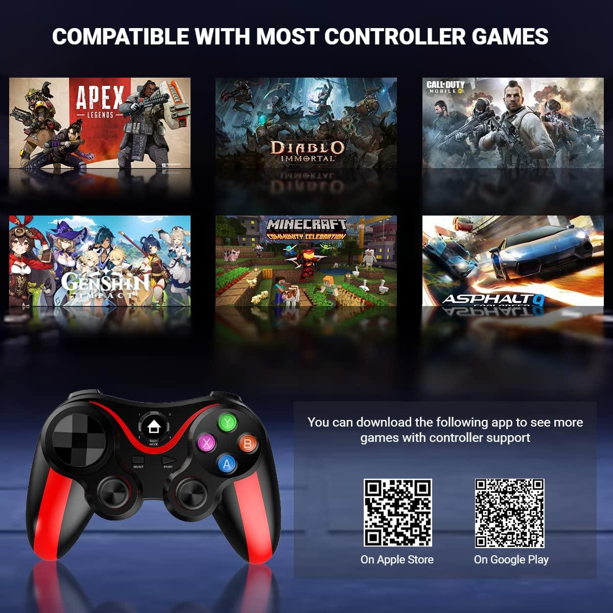 arVin Mobile Game Controller for iPhone & Android with Phone Holder, Bluetooth Gamepad Joystick for iPhone 15/14/13/12/11, iOS, iPad, Samsung Galaxy S23/S22/S21 Ultra, One Plus, Tablet, Call of Duty - Image 4