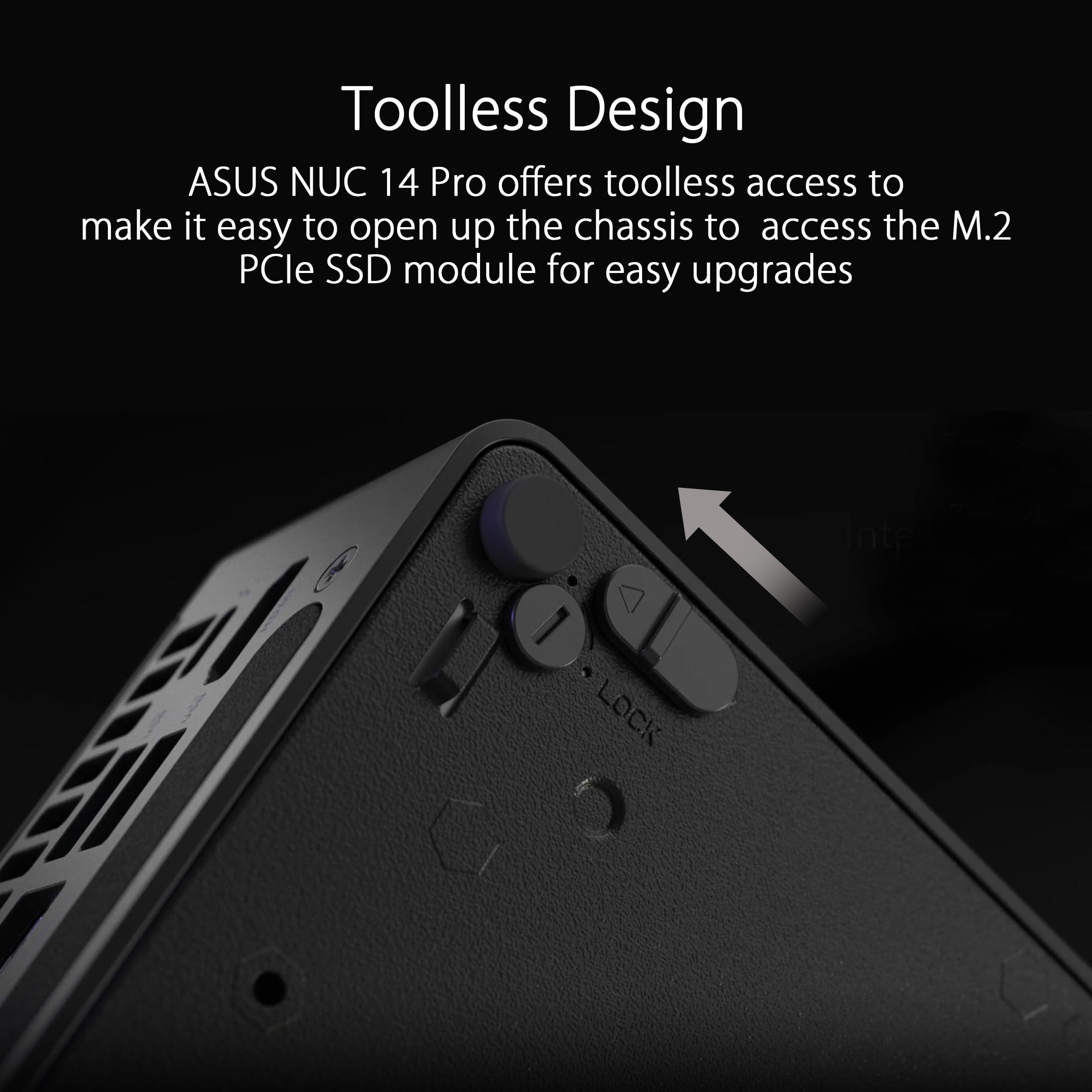 ASUS NUC 14 Pro Tall Full System Mini PC with Intel 14th Gen Core Ultra 7 155H, 32GB DDR5 RAM, 1TB PCIe G4x4 NVMe SSD, Thunderbolt 4,Win 11 Pro, Toolless Chassis Access, VESA Mount Included - Image 5