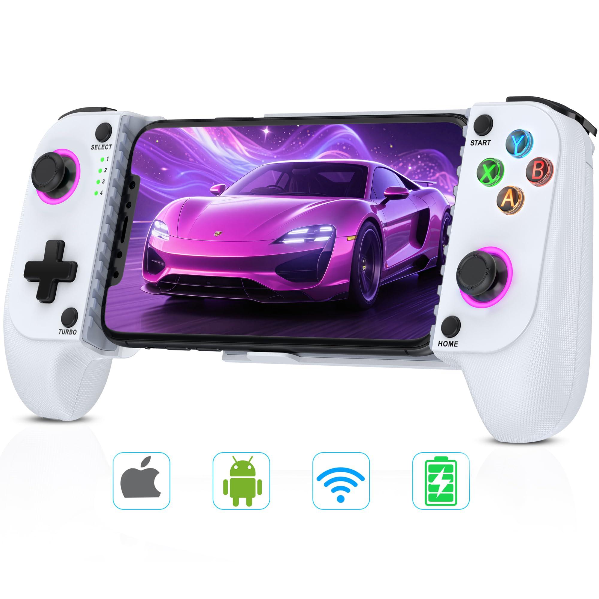Mobile Game Controller for iPhone/Android, Hall Effect Gaming Controller with Hall Joystick , Wireless Phone Controller, Support Phone Case, Suitable for Xbox Game Pass, Steam Link, Roblox, Call of Duty & More