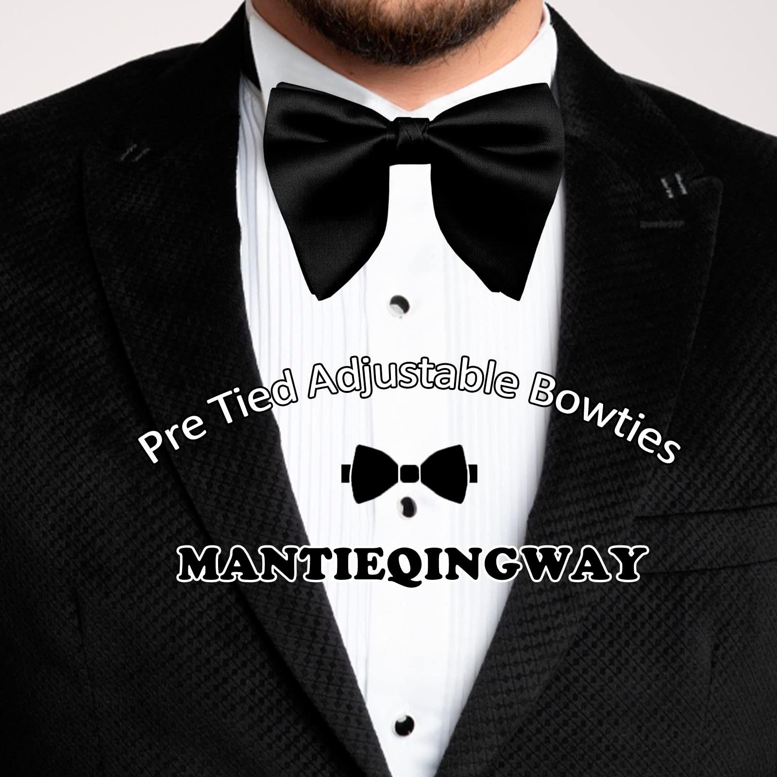 Mantieqingway Bow Ties for Men, Pre Tied Bowtie Adjustable Oversize Mens Bow Tie for Tuxedo, Vest, Wedding, Party, Graduation - Image 2