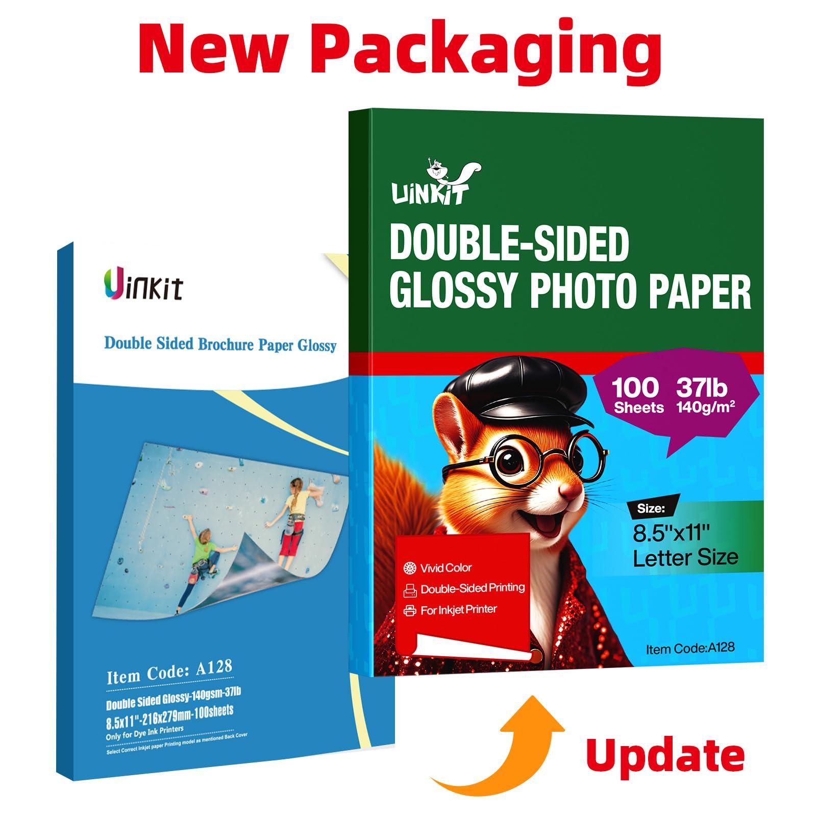 Uinkit 100 sheets Brochure Paper Glossy Double Sided 8.5x11 Inkjet 37lb 140gsm Dye ink Thin Photo Picture Flyer Calendar Magazine CD Cover letter - Image 5