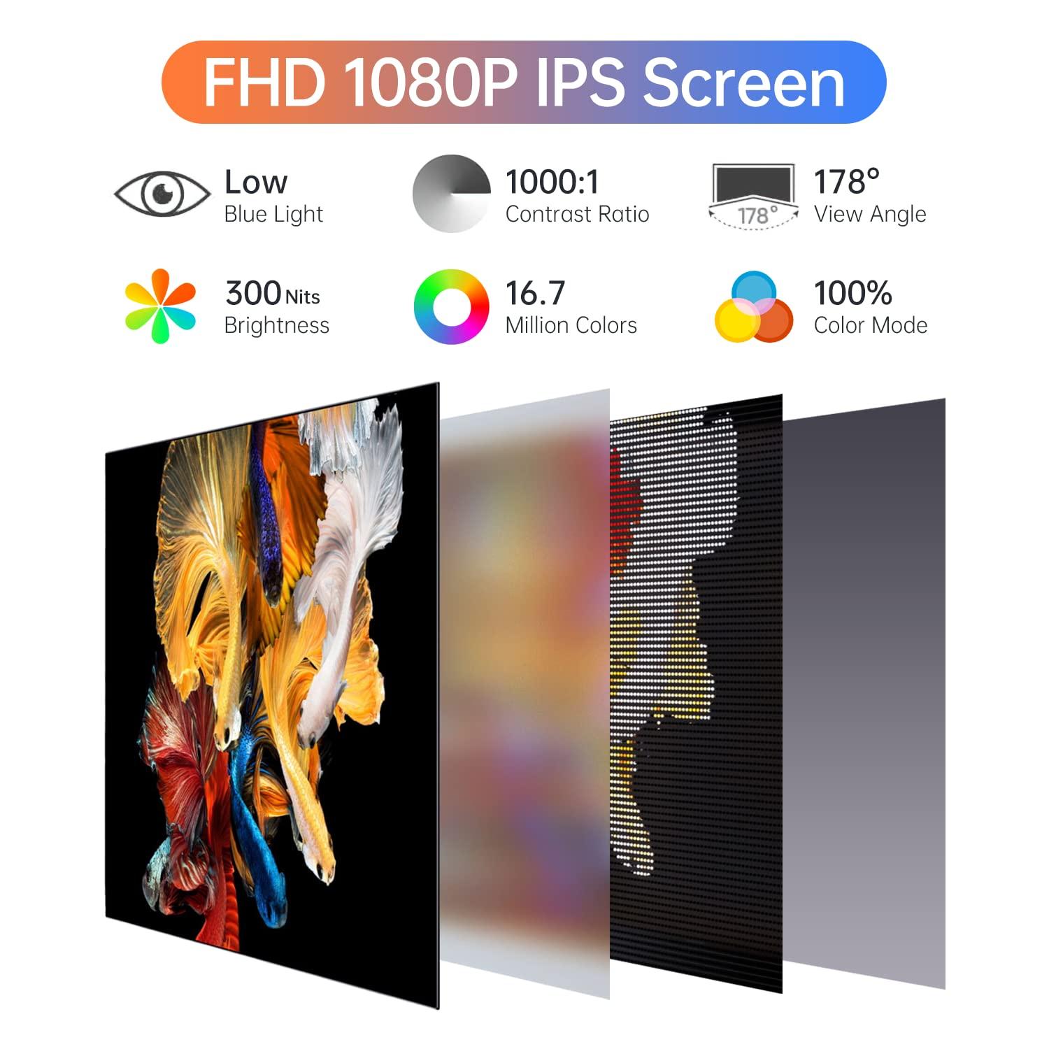 ForHelp 15.6inch Portable Monitor,1080P USB-C HDMI Second External Monitor for Laptop,PC,Mac Phone,PS,Xbox,Swich,IPS Ultra-Thin Zero Frame Gaming Display/Premium Smart Cover - Image 3