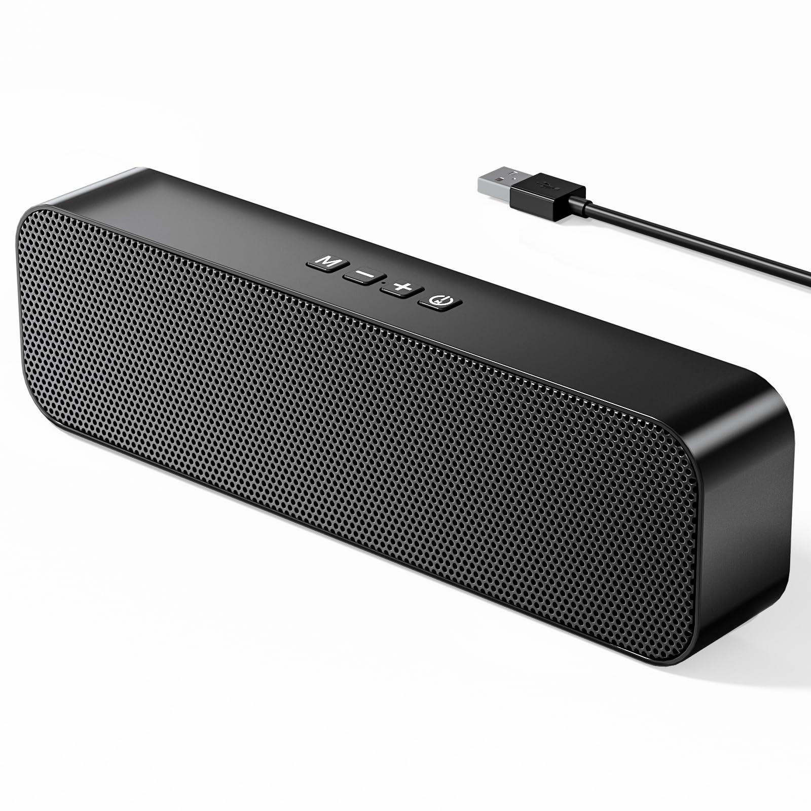 USB Computer Speakers,Pc Speakers for Desktop,Stereo Sound & Enhanced Bass with 3.5mm Aux-in, TF Card Port, Bluetooth Speaker,USB Powered Speakers for Desktop Monitor, PC, Laptop, Tablets