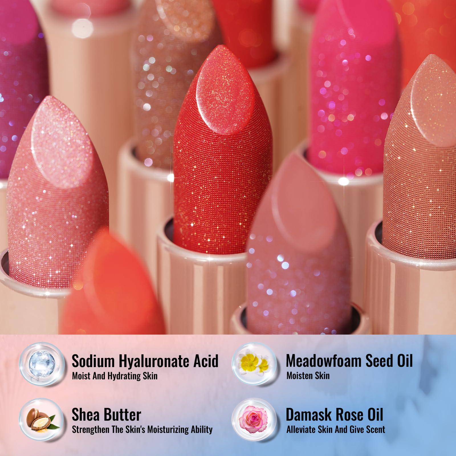 Oulac Moisturizing Pink Lipstick for Women - Tinted Lip Balm with Shimmmer, Lightweight Lip Makeup, Nourishing & Hydrating Formula, Vegan & Gluten Free, PG03 Pink Jewel - Image 6