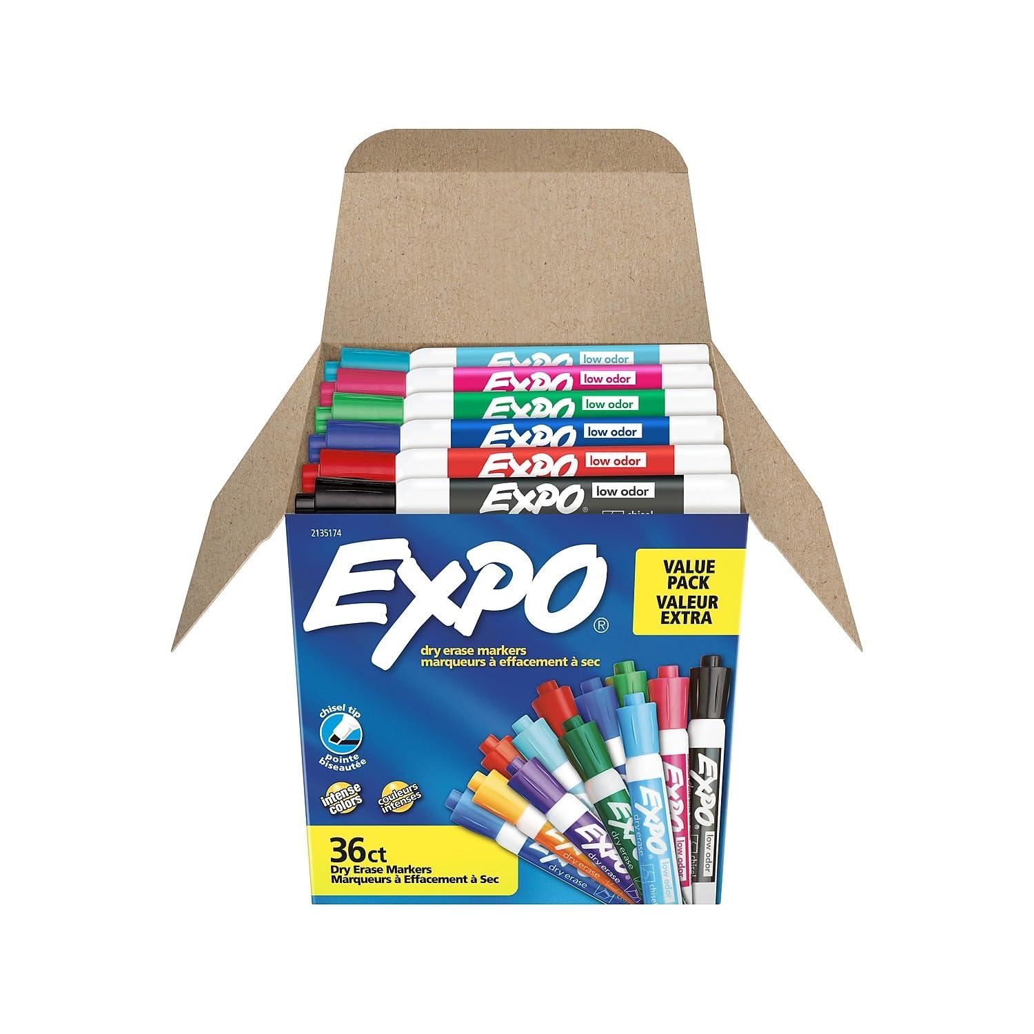 EXPO Low Odor Dry Erase Markers Chisel Tip Assorted Fashion Colors 36 Count for Classroom Office & Home Use - Image 4