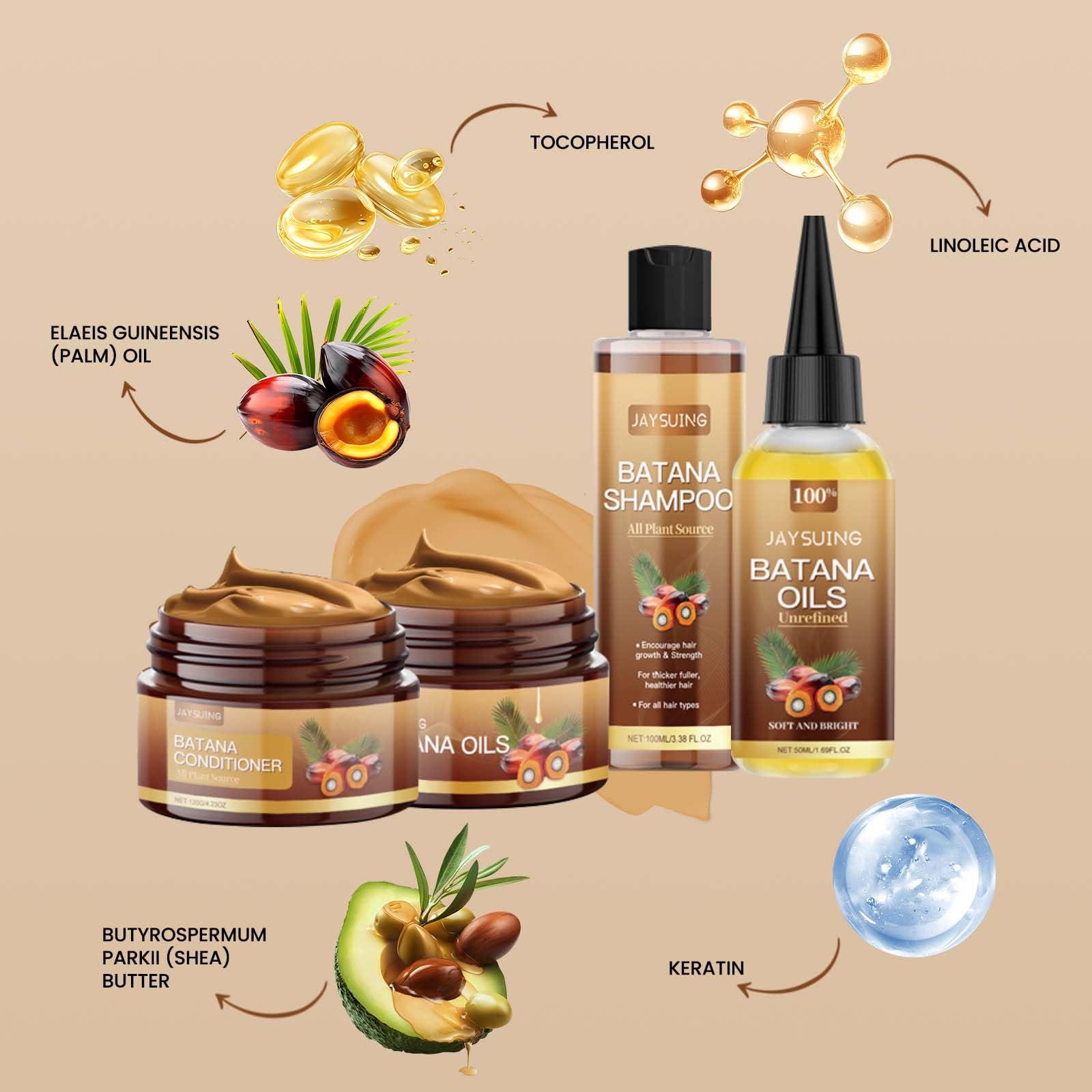 Batana Oil Shampoo and Conditioner Set - Unrefined Batana Mask & Oil for Hair Growth & Loss, Natural Care Set for All Hair Types - Image 2