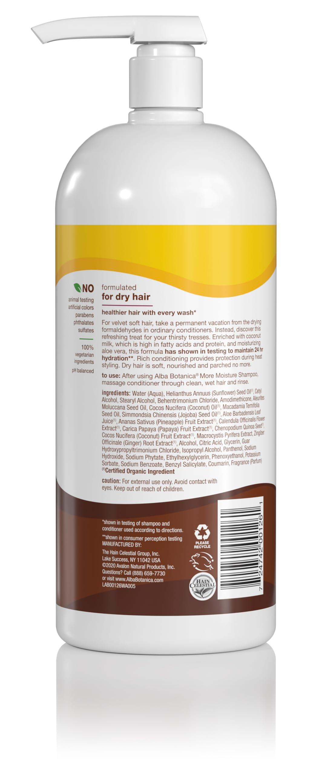 Alba Botanica More Moisture Conditioner, Coconut Milk, 32 Oz (Packaging May Vary) - Image 2