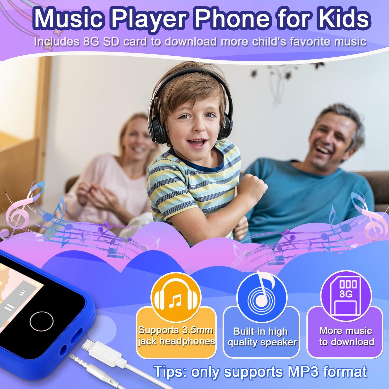 Kids Smart Phone for Boys, Christmas Birthday Gifts for Boy Girl Age 3-10 Kids Toys Cell Phone, 2.8" Touchscreen Toddler Learning Play Toy Phone with Dual Camera, Game, Music Player, 8GB Card Blue - Image 7
