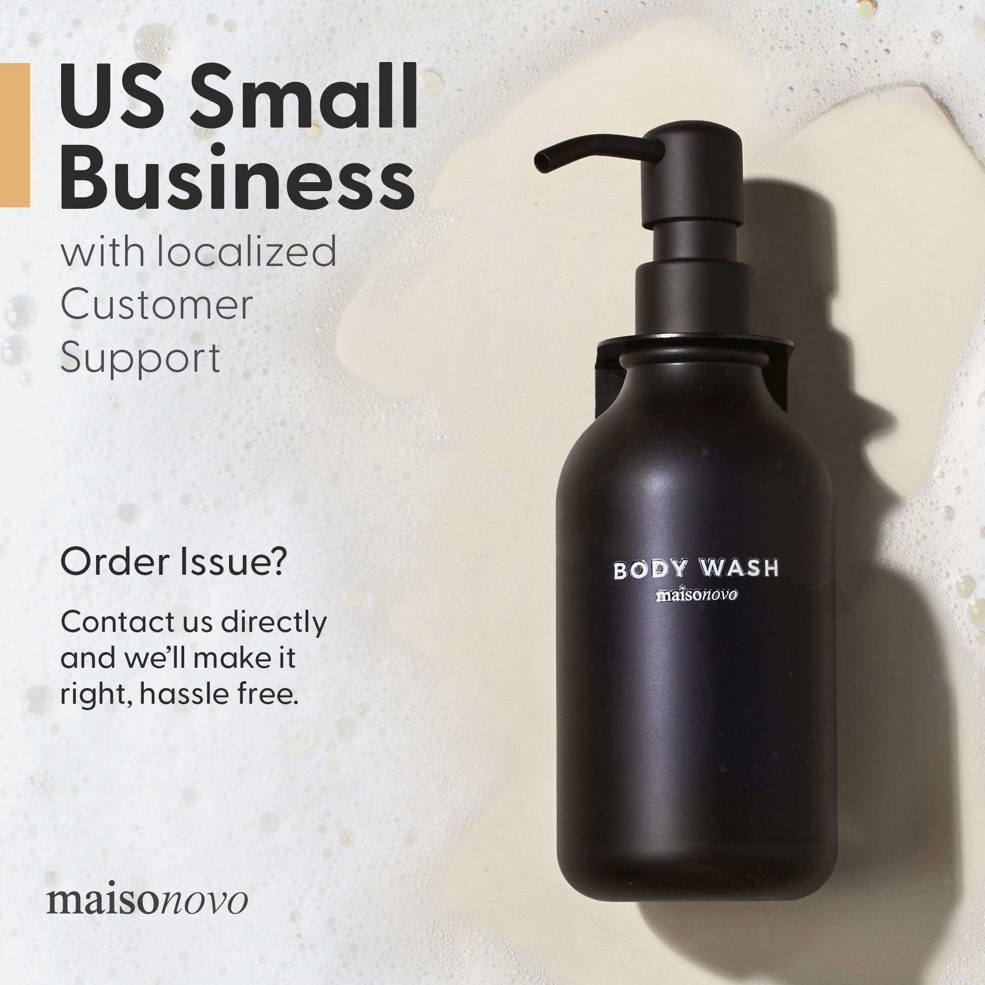 MaisoNovo Shampoo and Conditioner Dispenser - Shower Soap Dispenser Wall Mounted - 16.9 fl oz Set of 3 Black Plastic Bottles Black Pump - Shampoo Dispenser, Shower Dispenser - Image 6