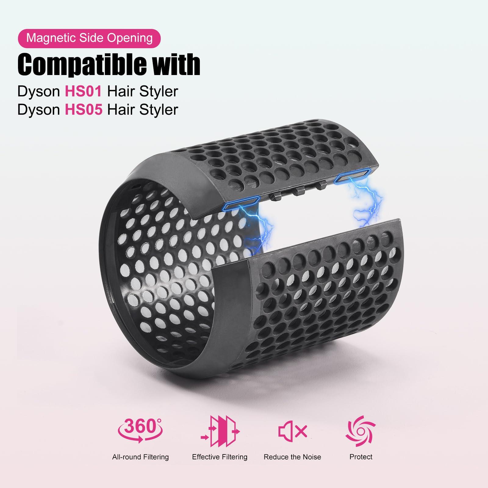 Outer Filter Cover Compatible with Dyson Airwrap Hair Styler with Filter Cleaning Brush HS01 HS05 Magnetic Filter Cage Replacement Parts - Image 3