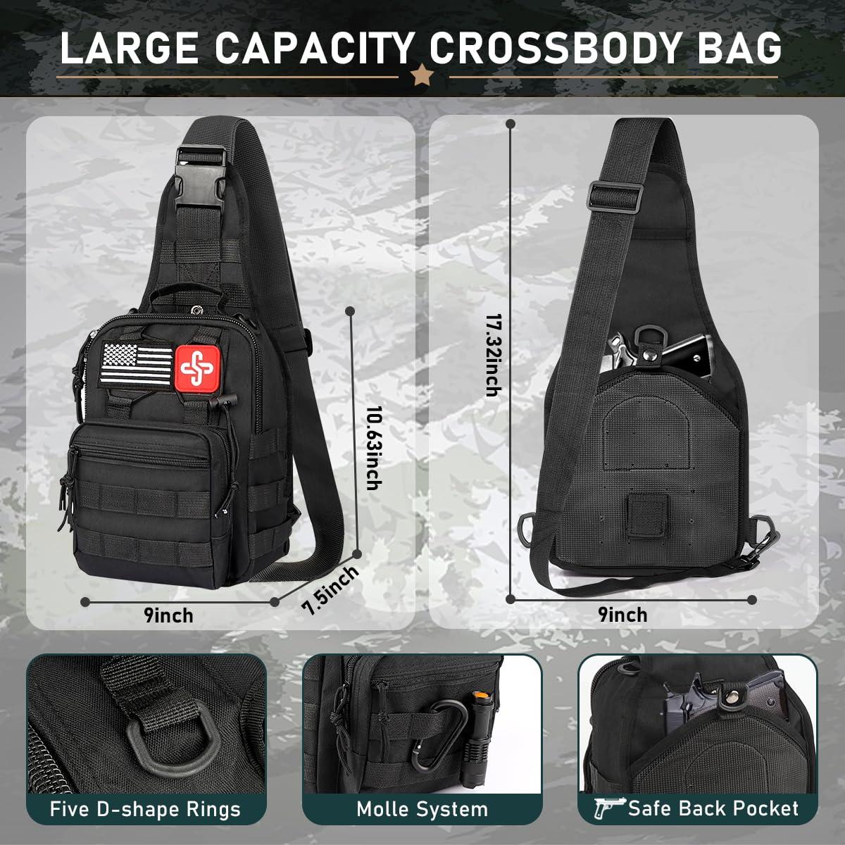 Survival Kit, 262Pcs Survival Gear and Supplies with First Aid Kit Pouch and Crossbody Bag, Emergency Kit with Tent, Camping Axe Hammer, Survival Shovel w/Pick, Bug Out Bag Gifts for Men Women - Image 2