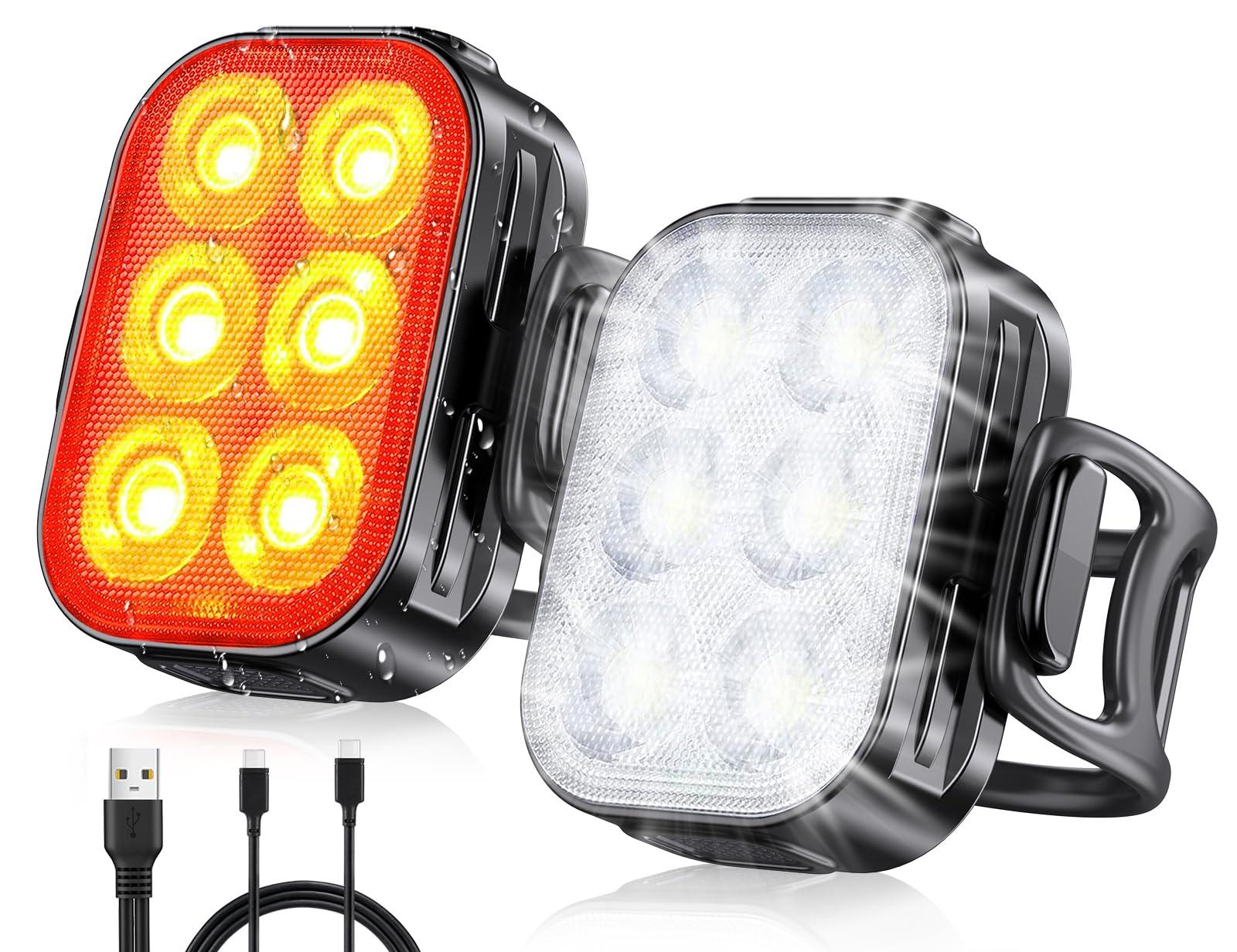 Zewdov Bike Lights for Night Riding, USB Rechargeable Bike Lights Front and Back, Waterproof IP65 Bicycle Light, 4+6 Modes Bike Headlight and Tail Light Set,1.5 Hrs Fast Charging, Easy to Install - Image 8