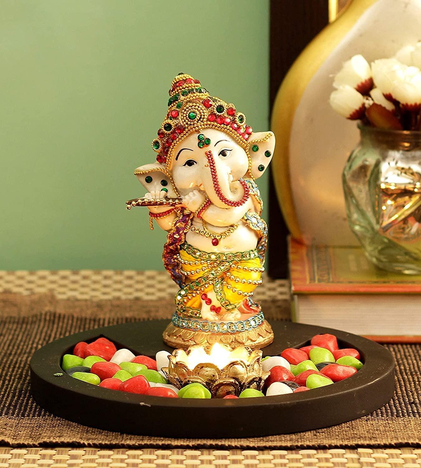 TIED RIBBONS Ganesh Statue | 5.5 inch | Ganesha Idol for Table Desktop, Indian God Idol Diwali Gifts | Ganesh Chaturhti Decoration | Indian God Idol Return Gifts | Ganesha Statues for Car Dashboard - Image 5