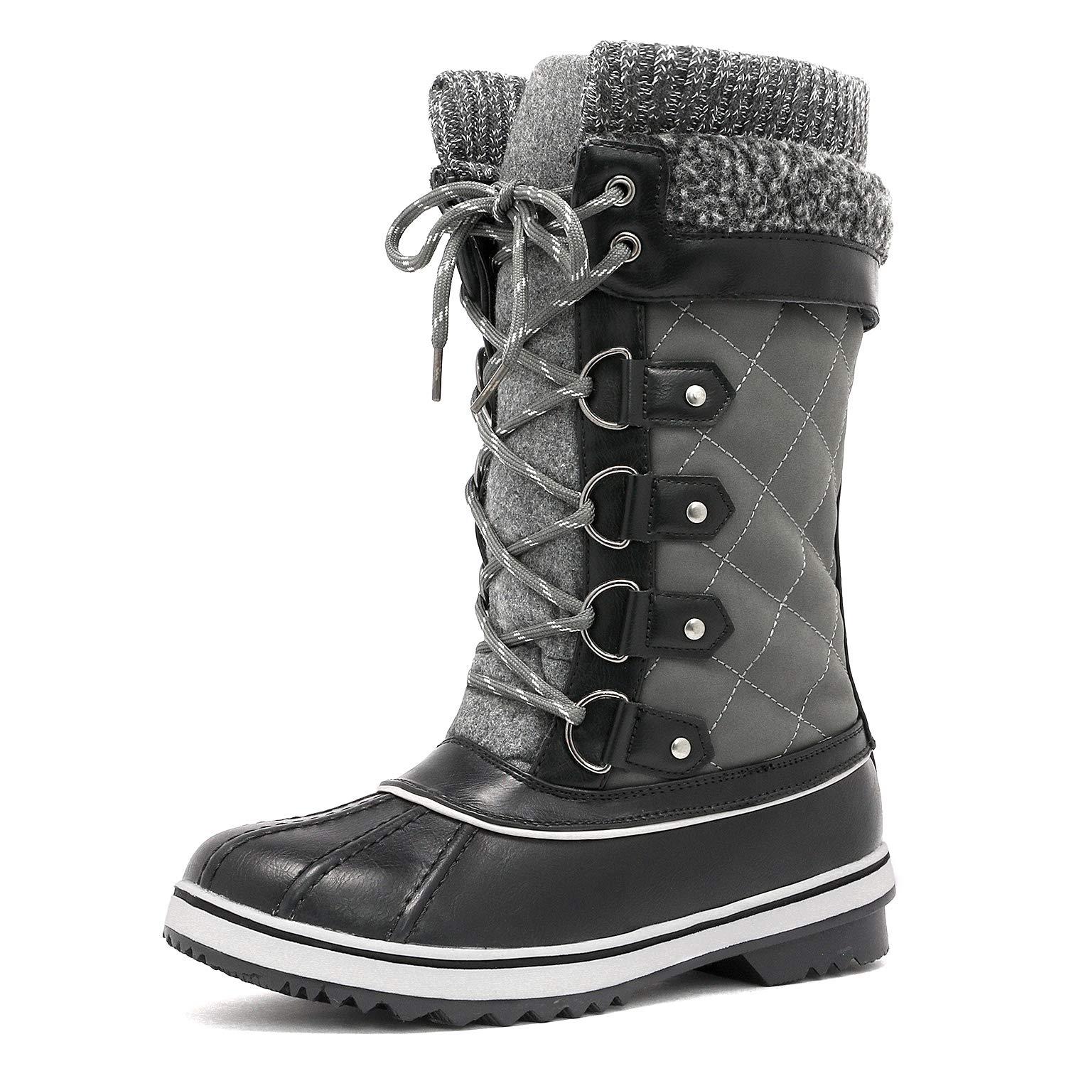 DREAM PAIRS Women's Mid-Calf Waterproof Winter Snow Boots MONTE_02