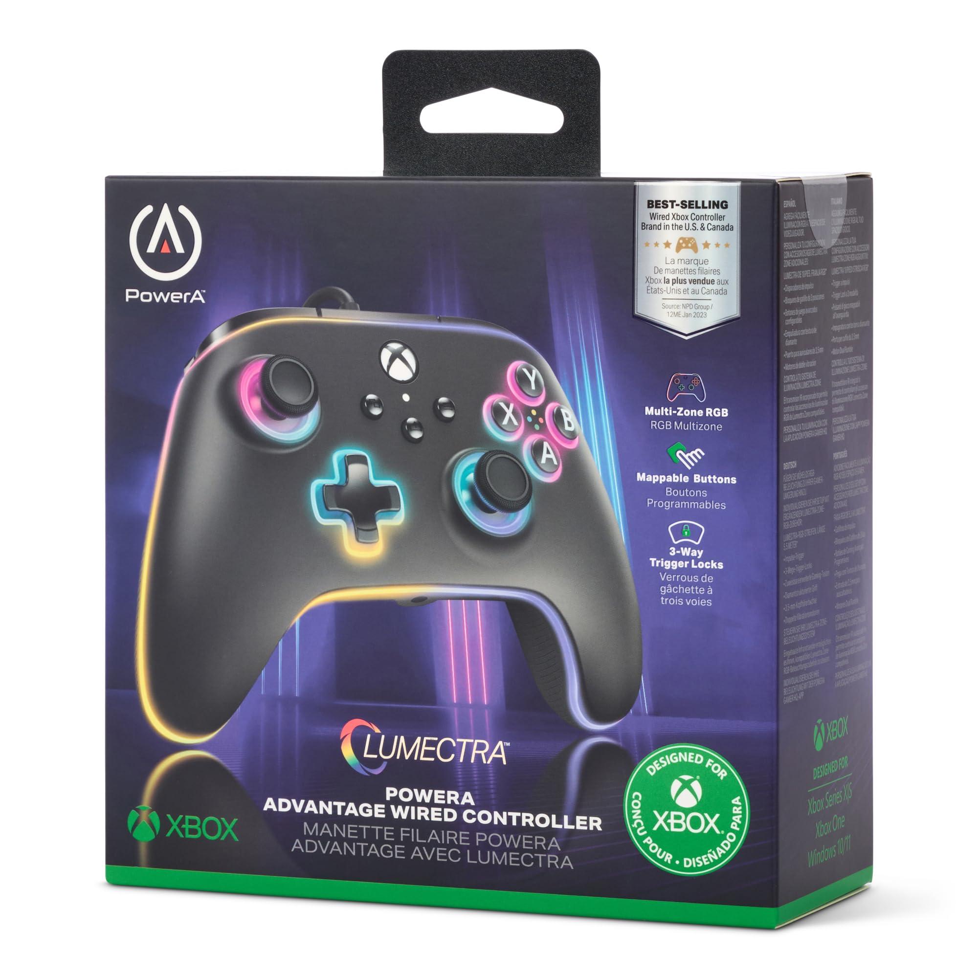 PowerA Advantage Wired Controller for Xbox Series X|S with Lumectra - Black, gamepad, wired video game controller, gaming controller, works with Xbox One and Windows 10/11, officially licensed - Image 9