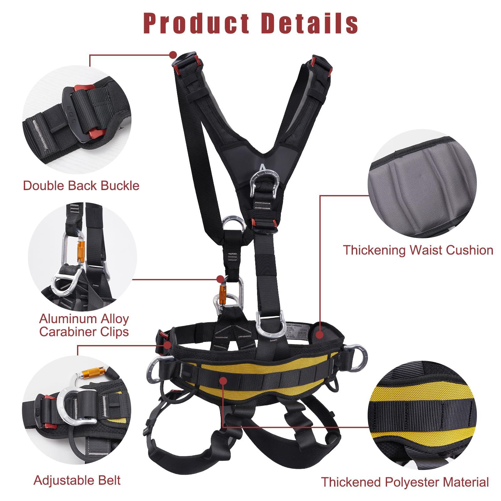 SOB Full Body Climbing Harness Can Be Inverted Thicken Widen Protect Waist Safety Harness Tree Work Rock Climbing Mountaineering Rescuing Work at Height - Image 3