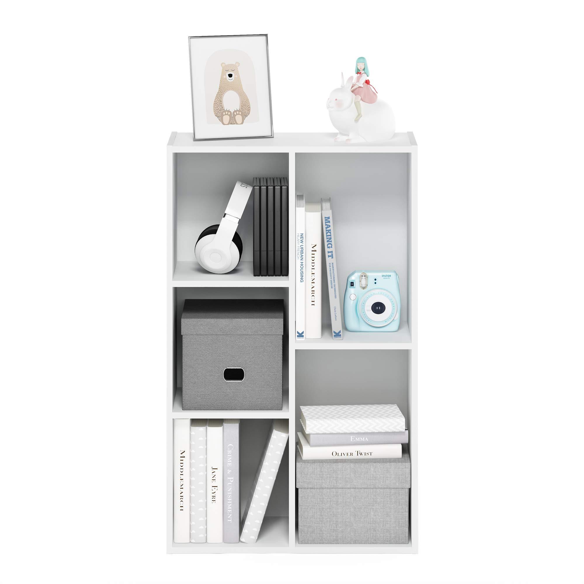 Furinno Luder Bookcase / Book / Storage , 5-Cube, White - Image 6