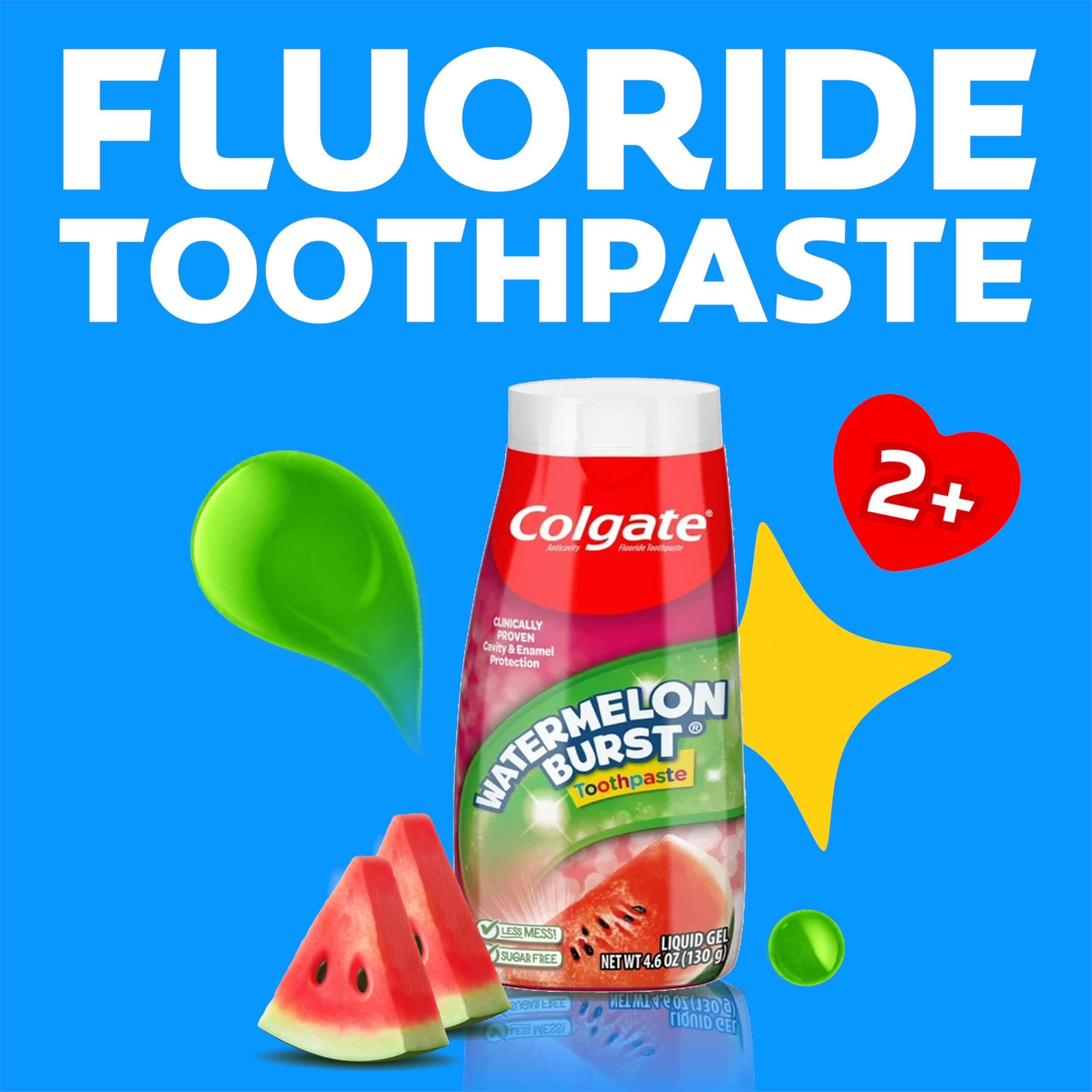 Colgate Anticavity Kids Toothpaste with Fluoride for Ages 2+, Watermelon Burst Flavor - 4.6 Ounce (4 Pack) - Image 2