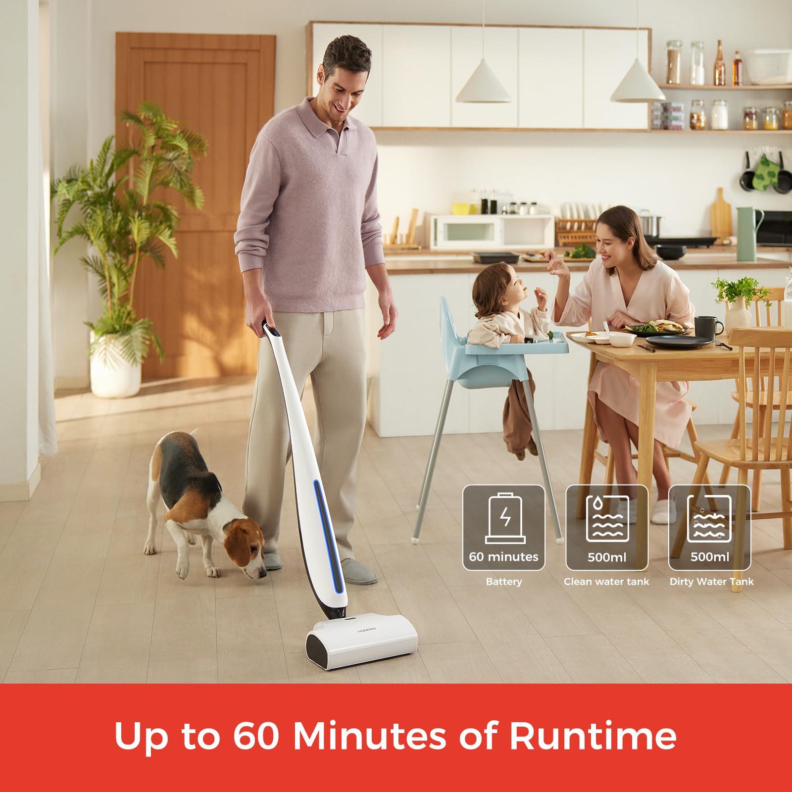Hizero Cordless Hard Floor Cleaner F500, 60 Mins Runtime Self-Cleaning Wet Dry All-in-One Bionic Mop, Ideal for Hardwood, Vinyl, Tile, Laminate and More - Image 4