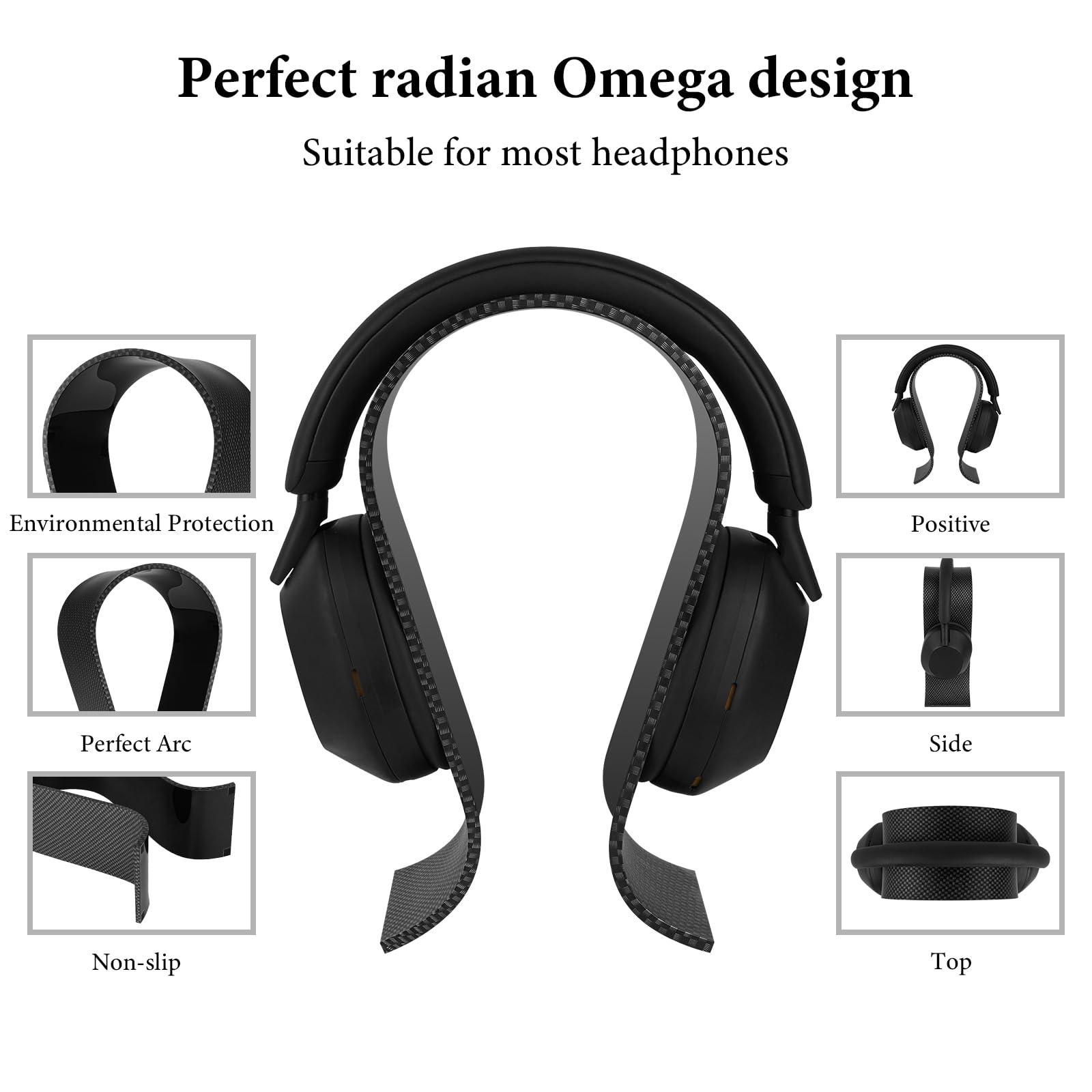 Geekria Acrylic Omega Headphone Stand for On-Ear, Over-Ear Headphones, Gaming Headset Stand, Desk Display Hanger Compatible with Sony WH-1000XM6, WH-1000XM5, Beats Solo 4, Studio Pro (Black) - Image 4