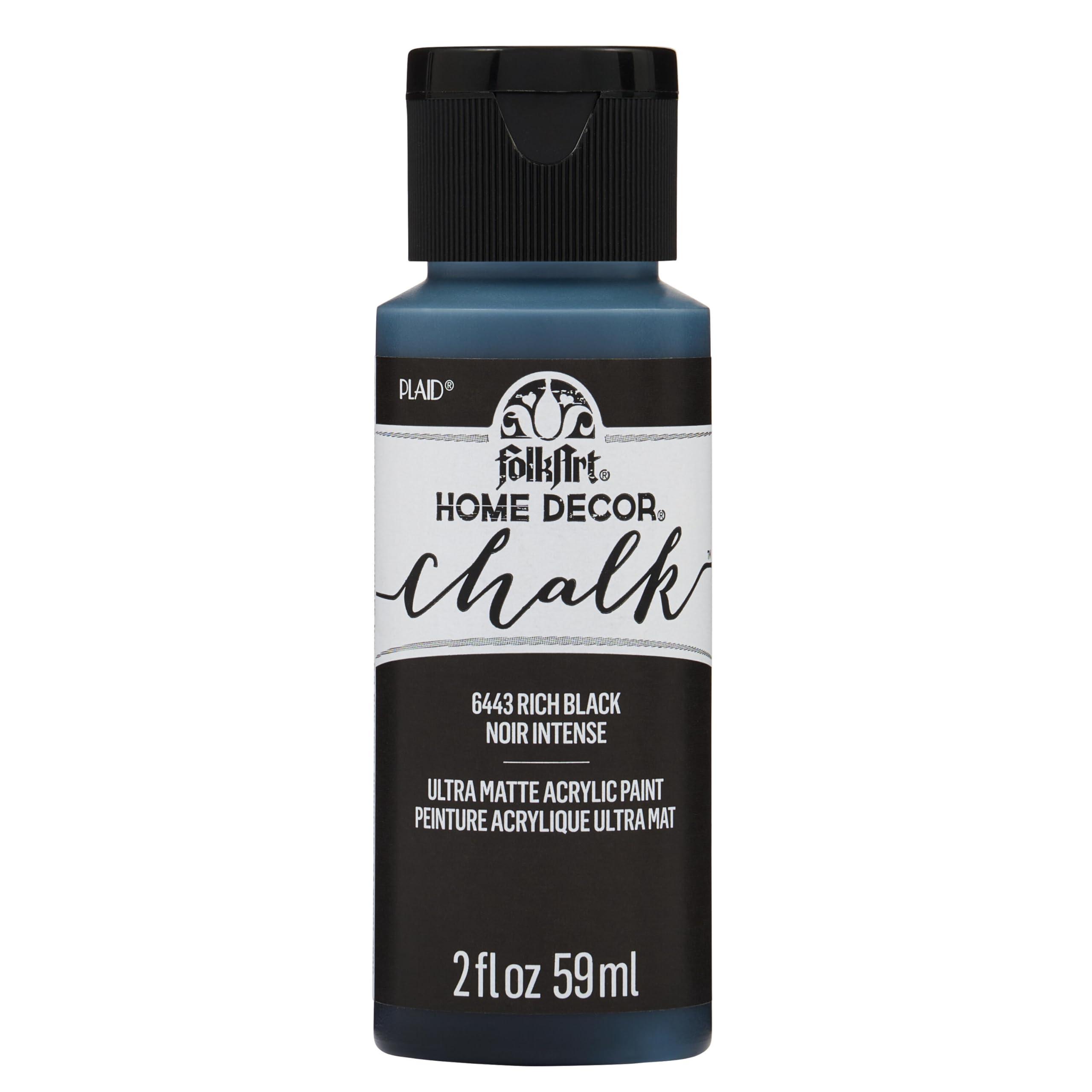 FolkArt 6443 Home Décor Chalk Furniture & Craft ,Acrylic Paint in Assorted Colors, 2 oz, Rich Black