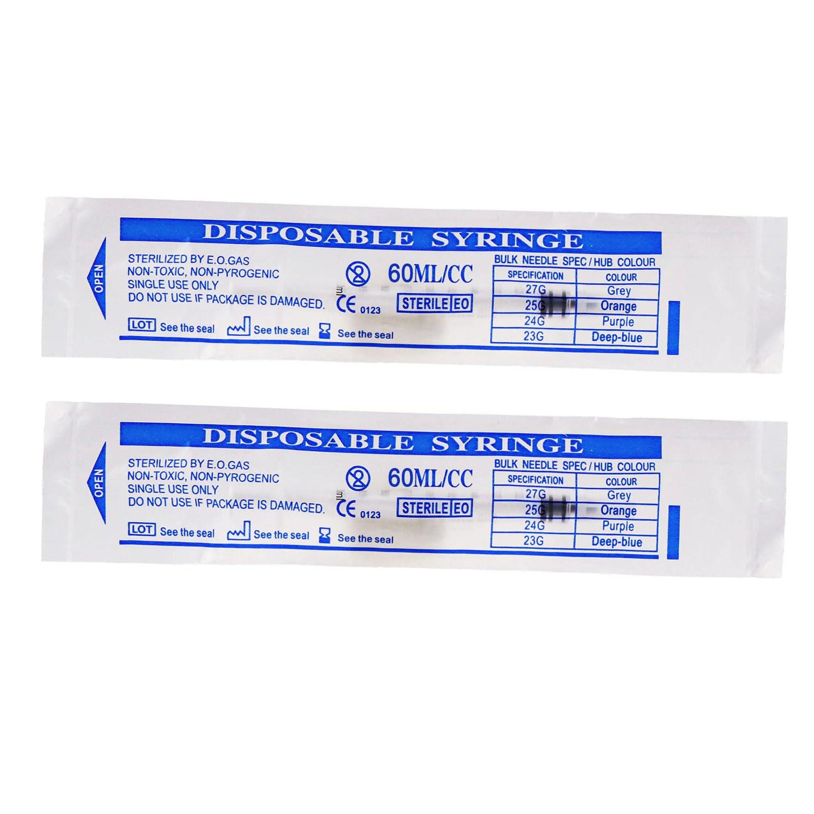 4 Pack 60 ml Syringe for Liquid Without Needle,Syringe with Cap,Individually Wrapped,for Scientific Labs,Measurement,Dispensing,Oil or Glue Applicato - Image 5