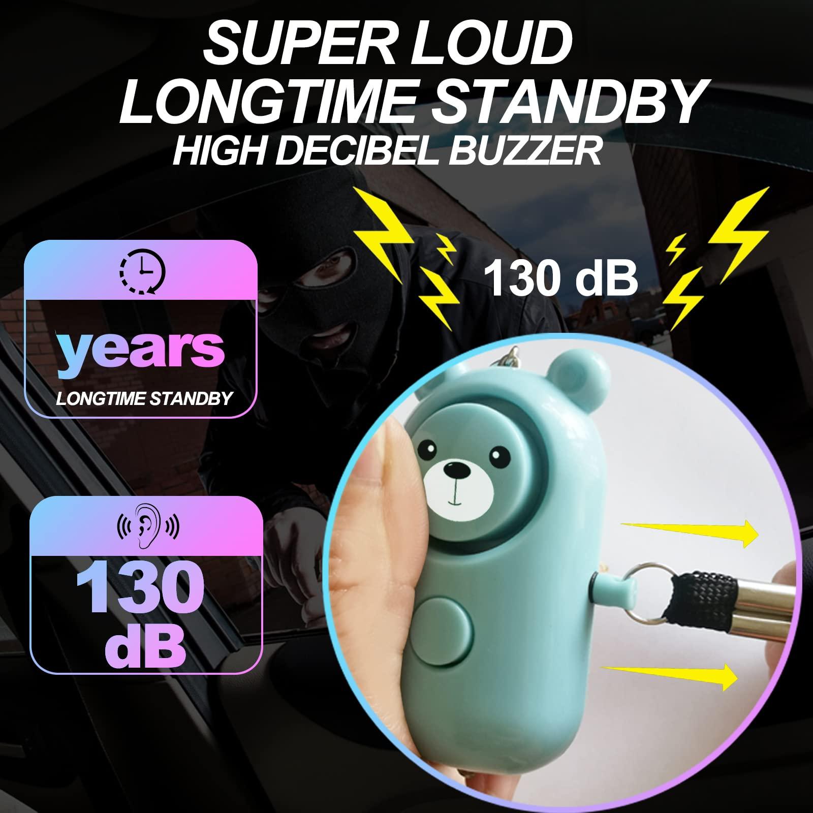 Personal Alarm Keychain - 130dB Safety Self Defense for Women Girl Kids Elderly, Multi-Function with LED Light, Cute Portable Security Safe Sound Siren (Cyan) - Image 3