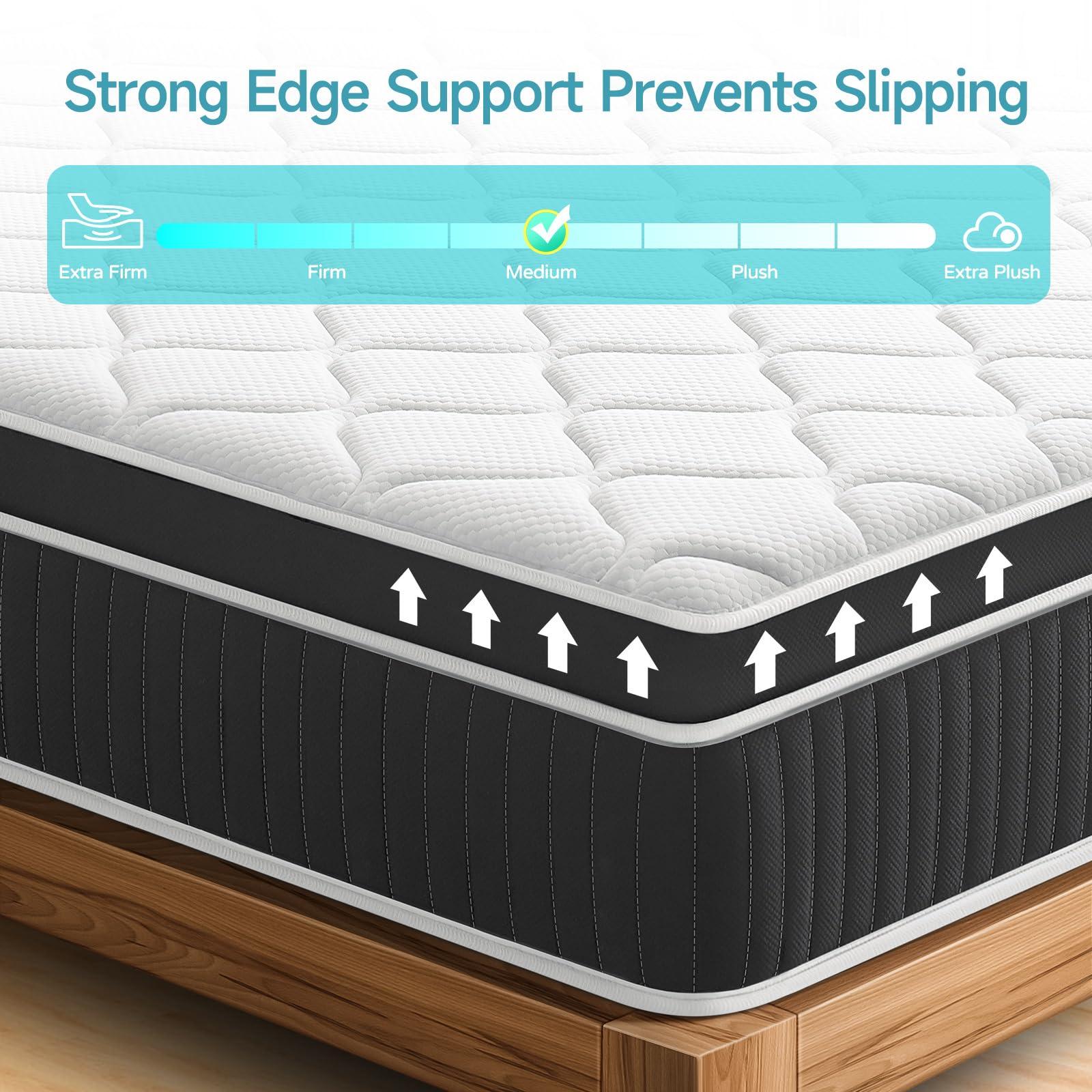 SIMARTH King Mattress, 12 Inch King Size Hybrid Mattresses in a Box Upgrade Strengthen, Gel Memory Foam King Mattress Made of Individually Pocketed Springs for Support & Pressure Relief, Medium Firm - Image 6