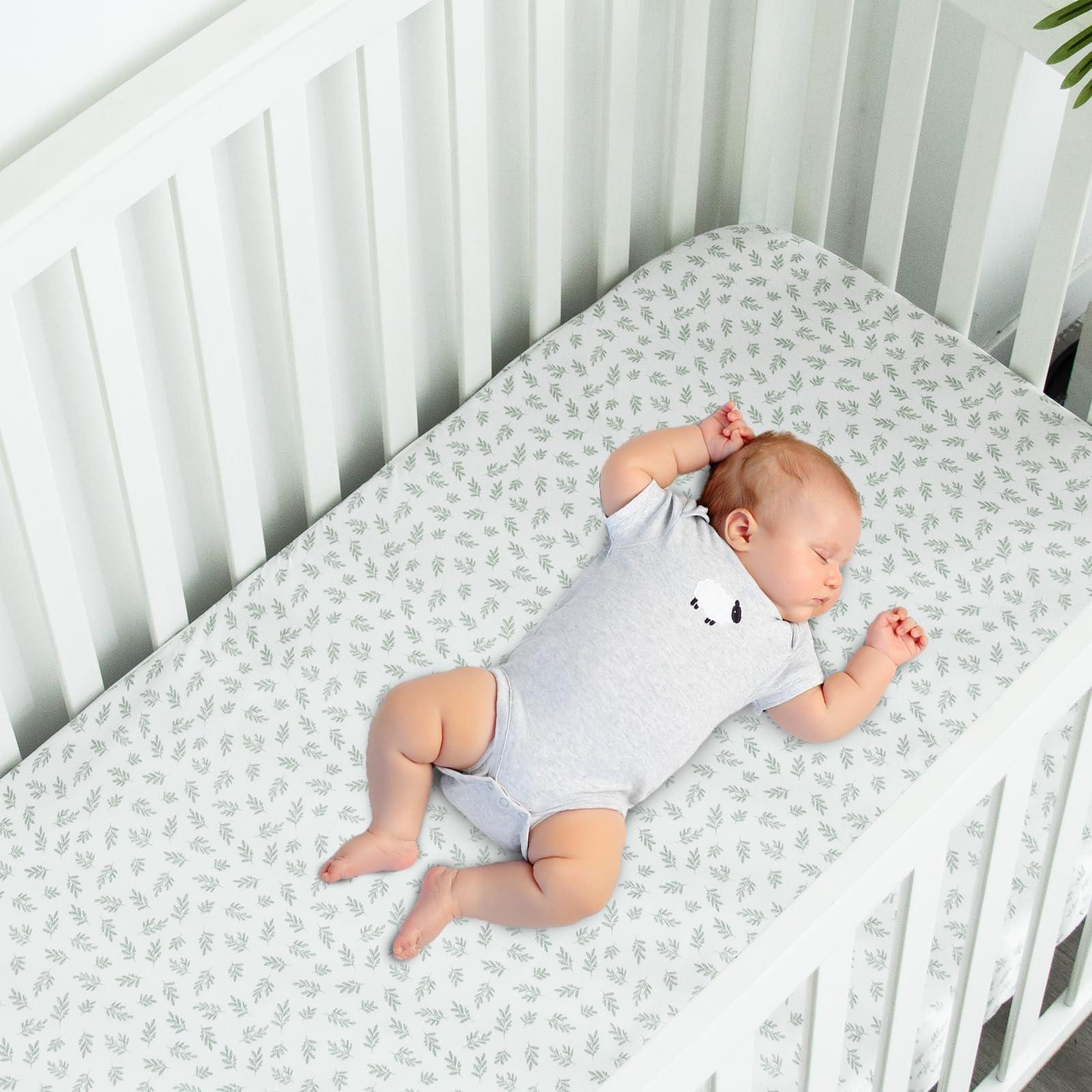 Crib Sheets Fitted for Boys and Girls, 2 Pack Crib Sheet Fits for Standard Crib Mattress, Neutral Toddler Bed Sheets, Lovely Print, 52”X 28” - Image 2