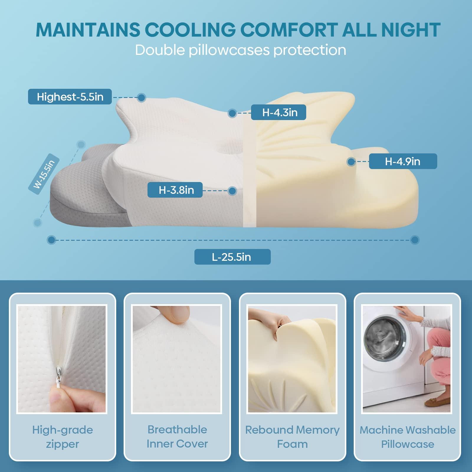 Cervical Pillow for Neck & Shoulder Pain Relief Sleeping - Ergonomic Contour Pillows - Memory Foam Pillow for Side, Back & Stomach Sleepers - Image 5
