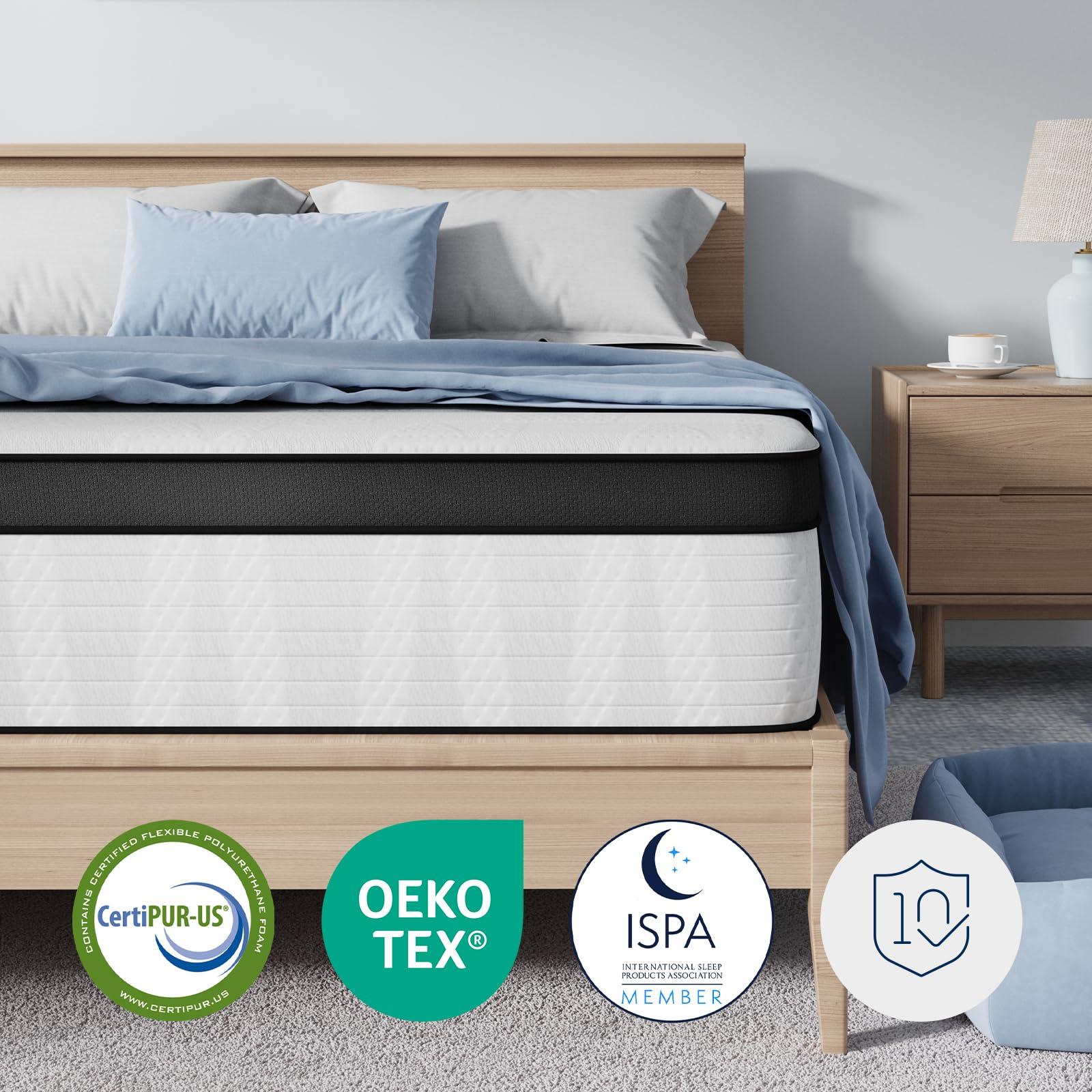 Avenco Queen Mattress, 12 Inch Medium Firm Queen Size Mattress in a Box, Hybrid Mattresses with Smarts™ Coil Pocket Springs for Motion Isolation, Strong Edge Support, CertiPUR-US Certified - Image 7