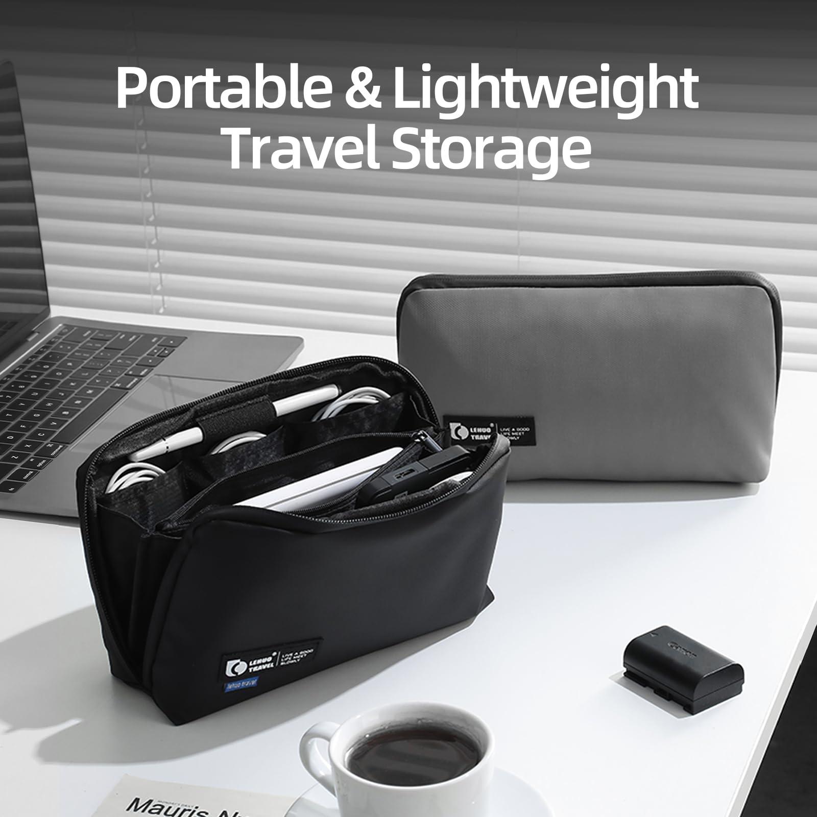 RIGHT AWAY Travel Tech Pouch，Waterproof Cord Case，Electronics Organizer Travel Case，Cable Organizer Storage Bag For Phone, Charger, Accessories(BLACK) - Image 6