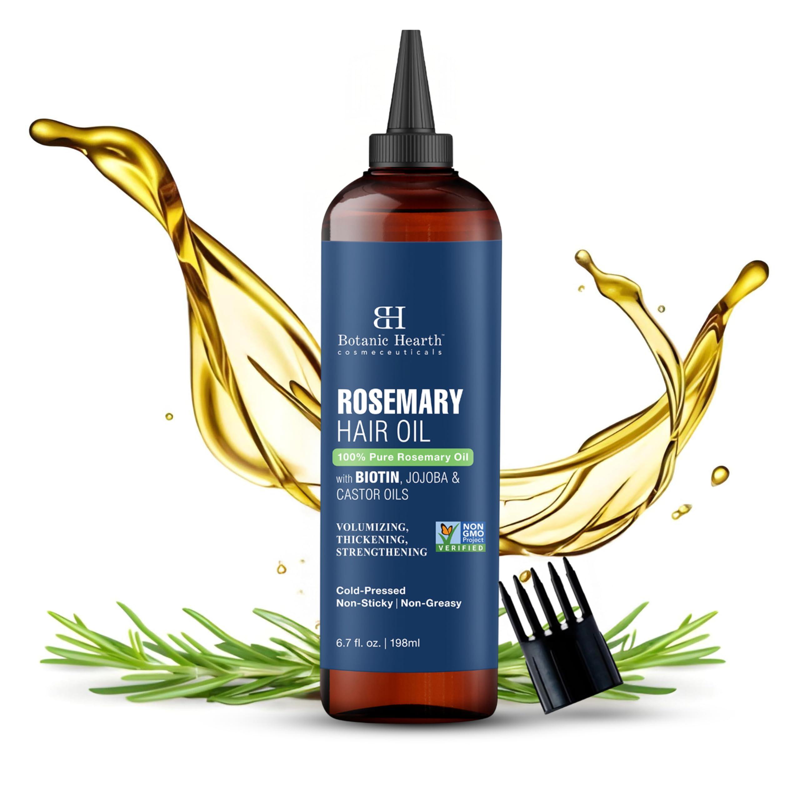 Botanic Hearth 100% Pure Rosemary Oil For Hair Growth (6.7 fl oz) Infused With Biotin, Jojoba & castor Oil | Nourishing & Volumizing | Non GMO Verified - Image 8