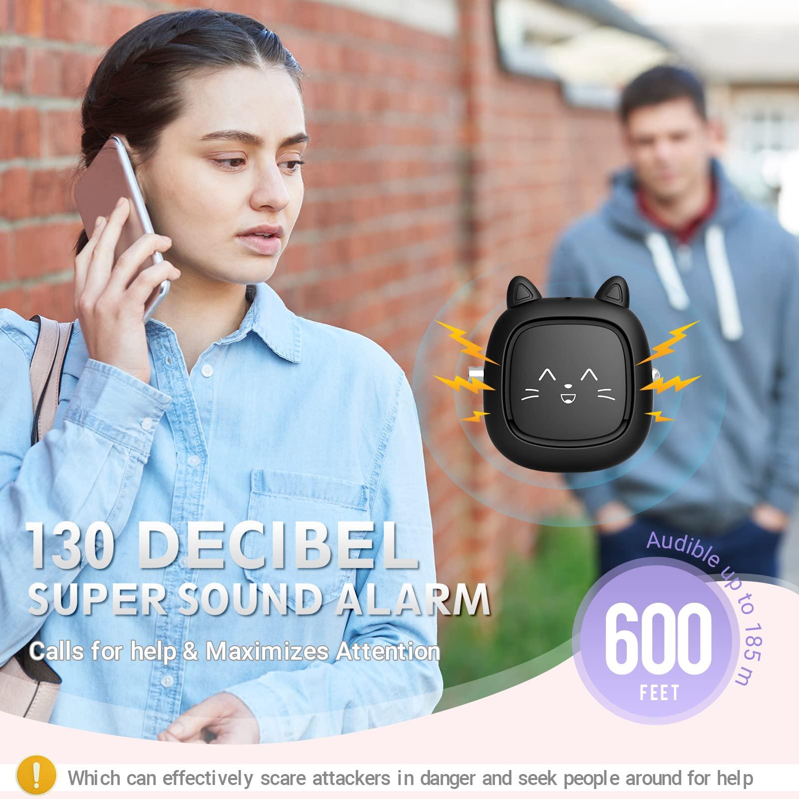 Safe Sound Personal Alarm, 130 dB Loud Siren Song Emergency Security Alarm Keychain with LED Light, Personal Sound Safety Siren for Women, Men, Children, Elderly(Black) - Image 2
